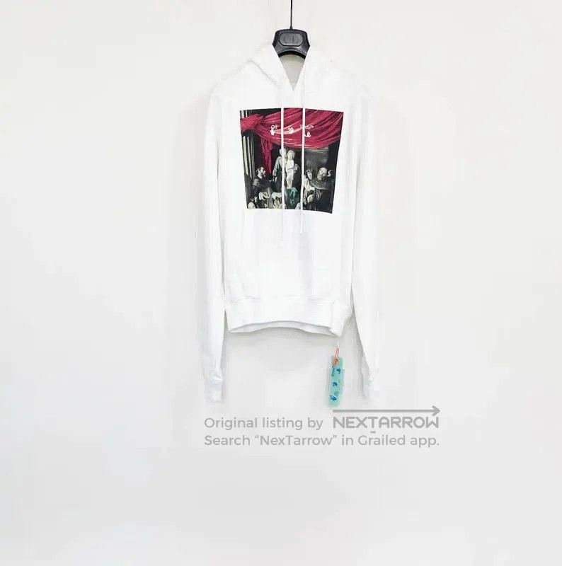 Off-White Men's Long Sleeve White Hoodie .