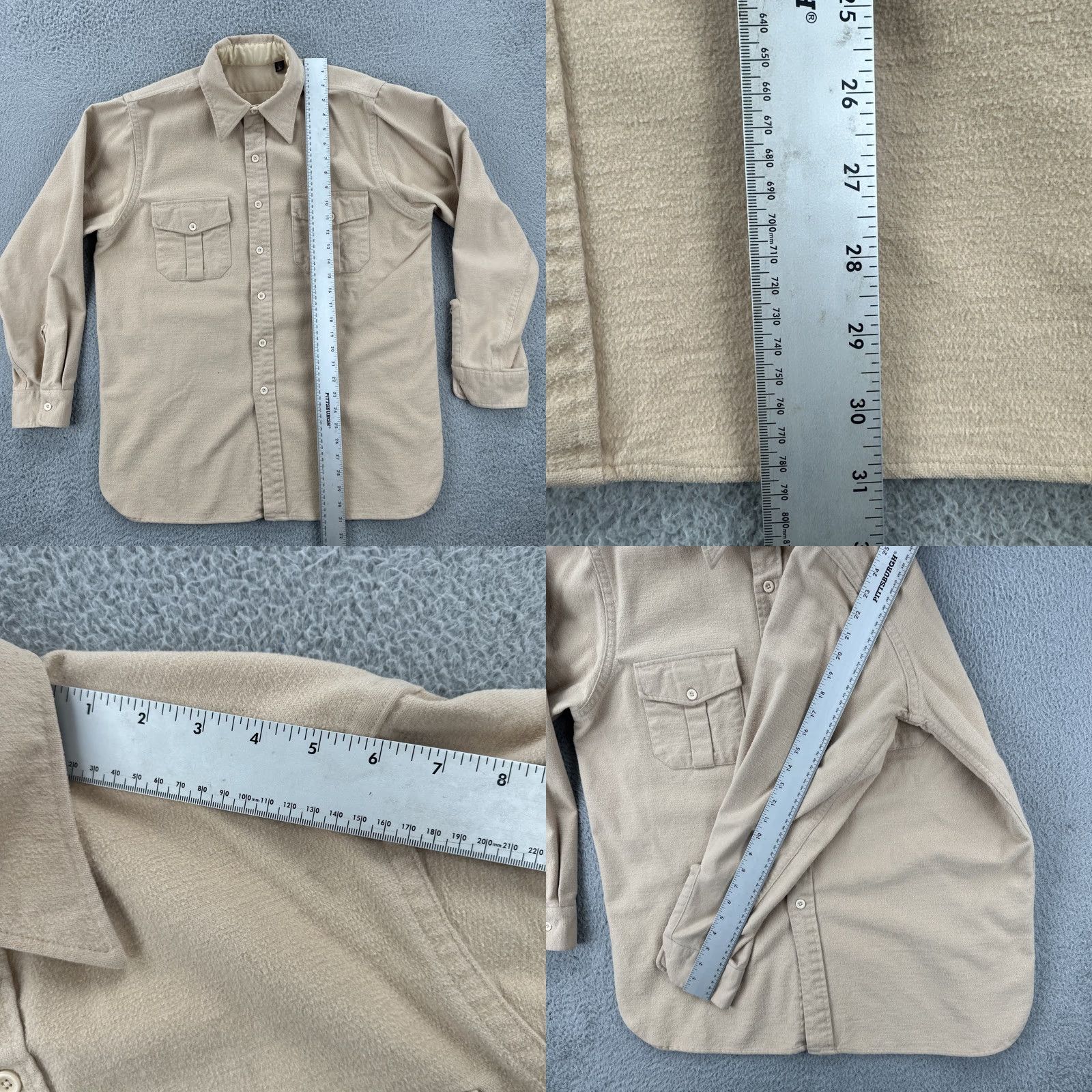 Vintage VINTAGE Unbranded Button-Up Shirt Mens L Heavyweight Cotton Khaki Brown USA EUC Size US L / EU 52-54 / 3 - 9 Thumbnail