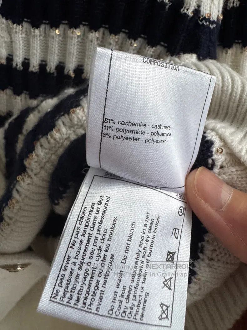 Chanel Chanel Navy-style striped knitted cardigan coat Size XS / US 0-2 / IT 36-38 - 6 Thumbnail