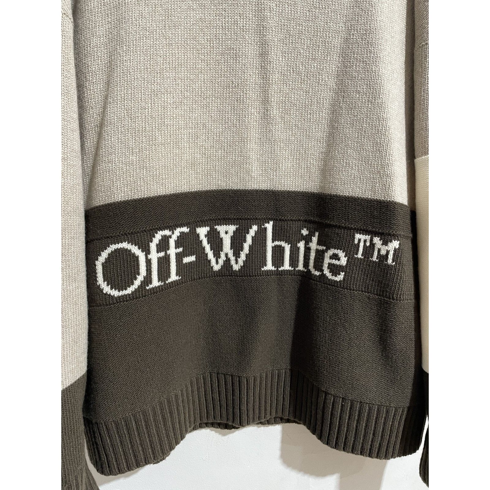 Off-White OFF-WHITE COLOR BLOCK INTARSIA SWEATER SIZE MEDIUM PREOWNED Size US M / EU 48-50 / 2 - 3 Thumbnail