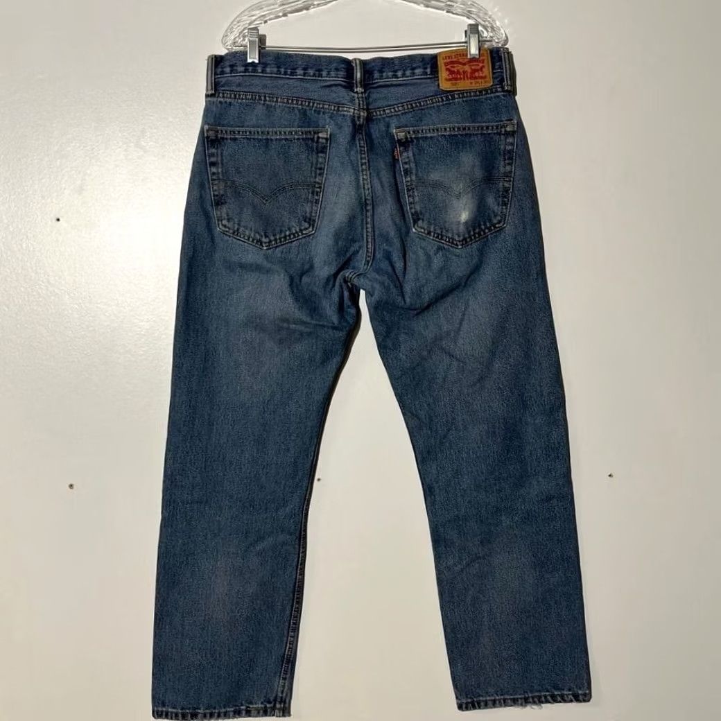 Levi's Levis 505 Regular Fit Straight Leg Jeans Blue Denim Mens W36 L30 Size US 36 / EU 52 - 4 Thumbnail