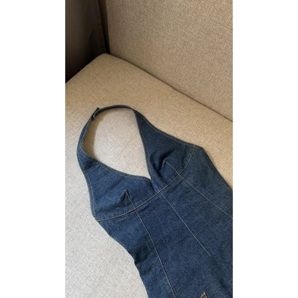 Dolce & Gabbana Dolce & Gabbana Vintage Denim Halter Mini Dress Size IT 40 Size S / US 4 / IT 40 - 6 Thumbnail