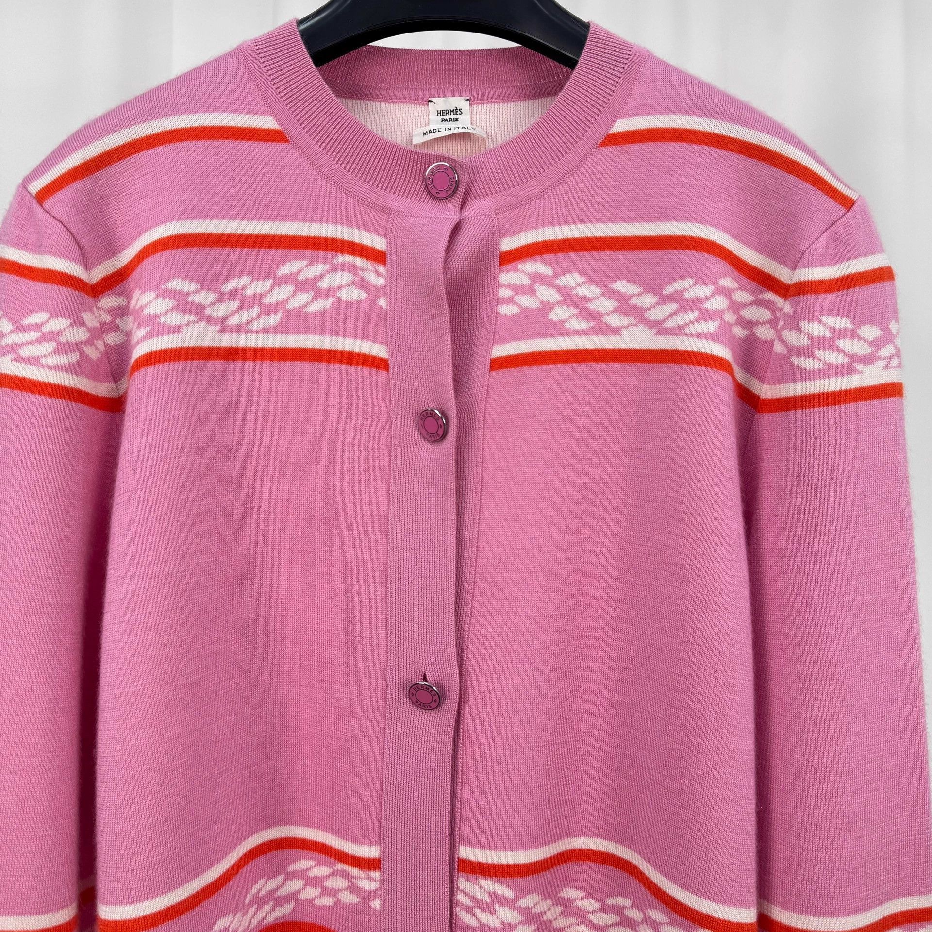 Hermes Hermes Rope Stripe Cashmere Knit Cardigan 38 Size S / US 4 / IT 40 - 3 Thumbnail
