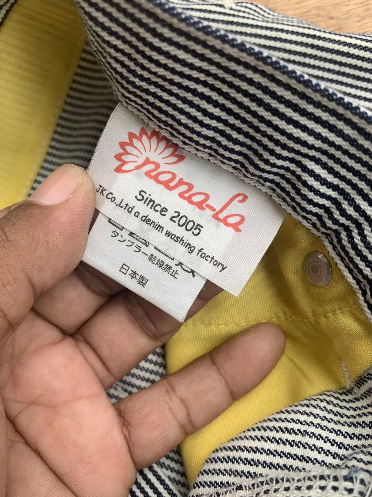 Japanese Brand × Vintage Nana-La Baggy Flare Carpenter Hickory Stripe Pants Size 31" - 23 Thumbnail