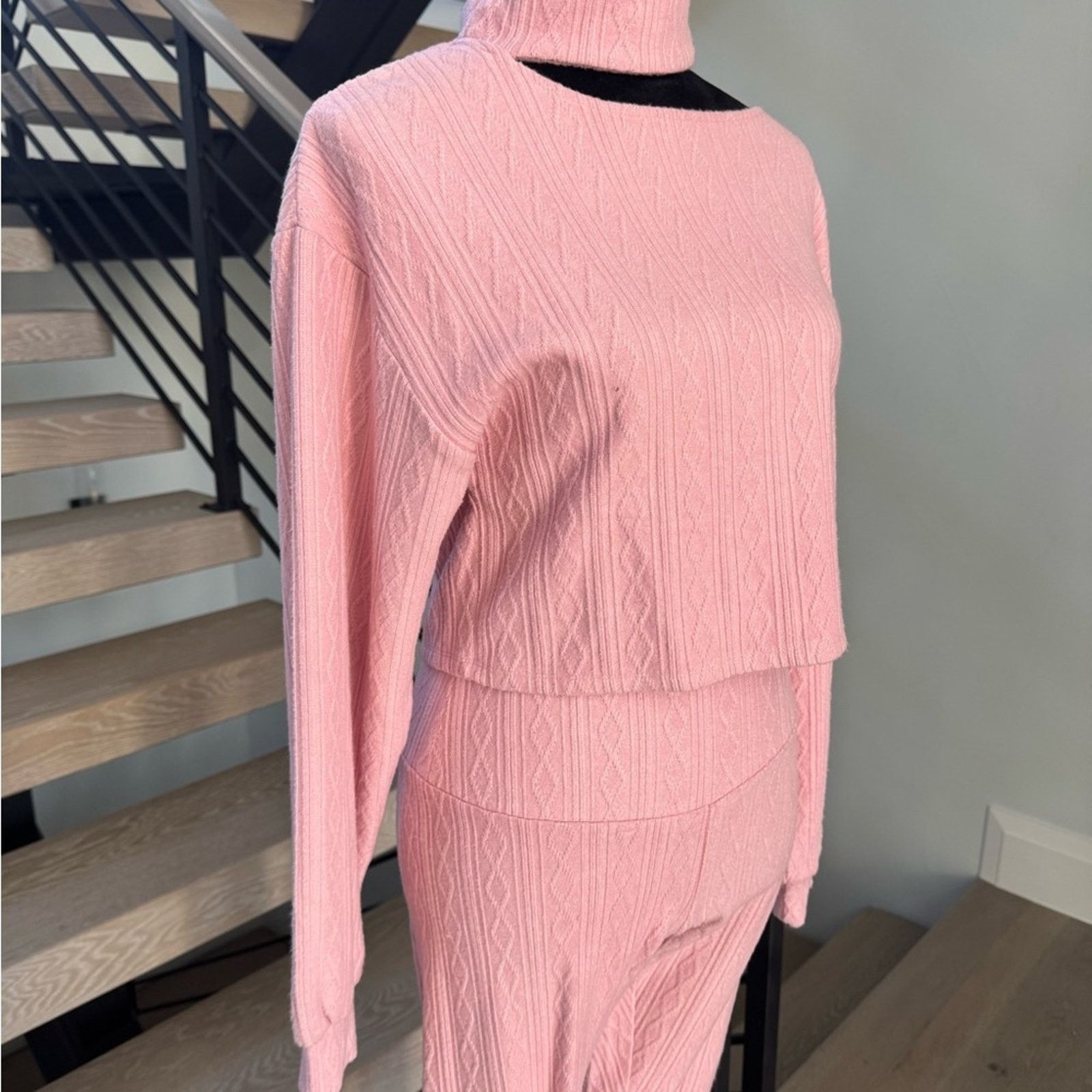 Other Chic Pink Women's Cowl Neck Sweater and tights size S/M Size S / US 4 / IT 40 - 3 Thumbnail