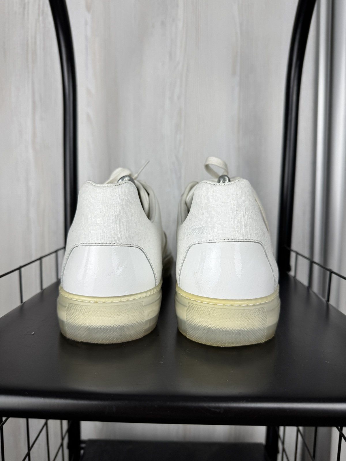 Balenciaga MENS BALENCIAGA WHITE LEATHER LACE-UP SNEAKERS EU 42 341772 Size US 9 / EU 42 - 12 Thumbnail