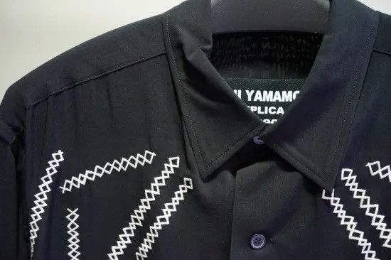 Yohji Yamamoto Yohji Yamamoto Pour Homme 21SS Embroidered Stitching Shirt Size US M / EU 48-50 / 2 - 14 Thumbnail