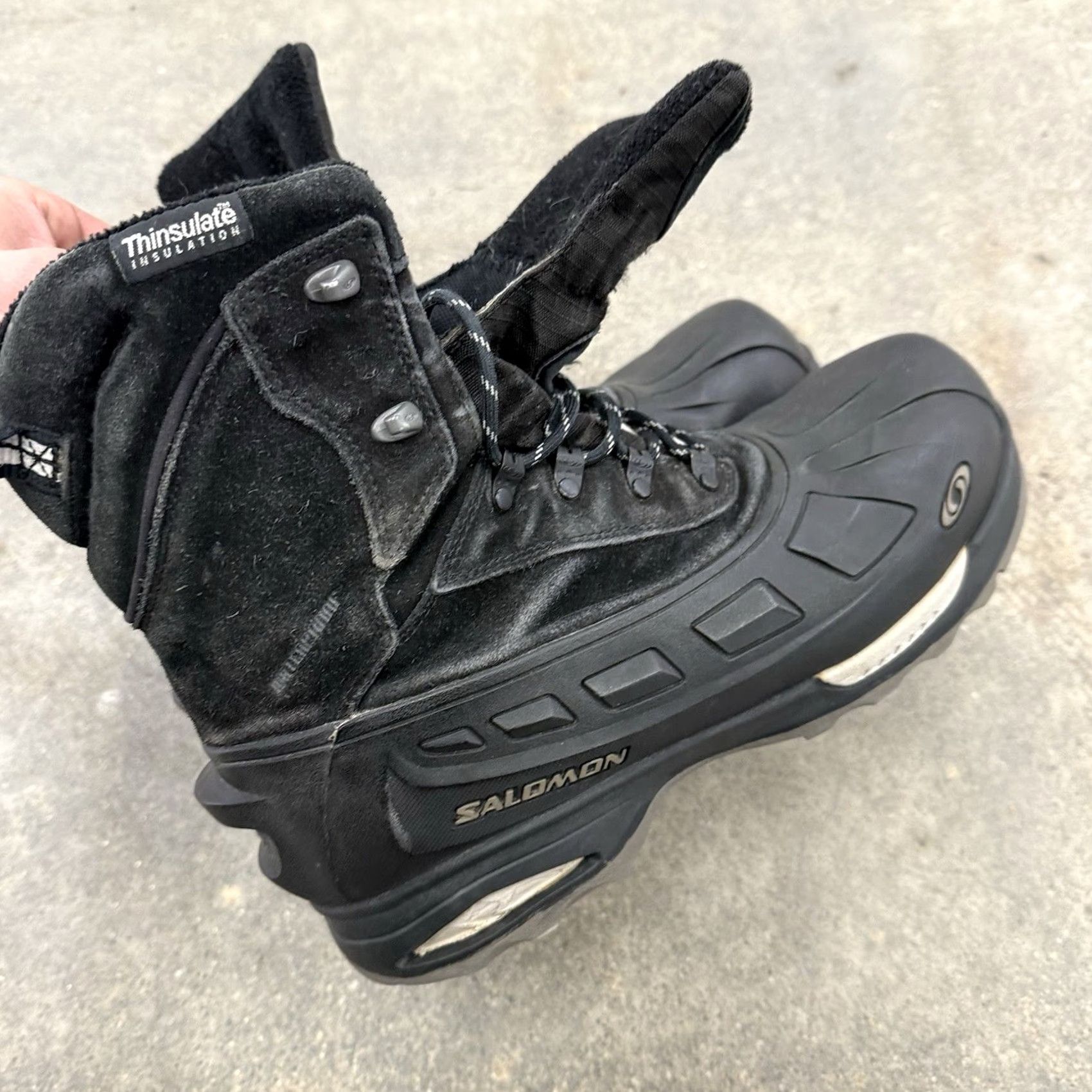 Salomon VINTAGE SALOMON Scrambler Waterproof Boots Mens Suede/Rubber Black Lace Up US 11 Size US 11 / EU 44 - 5 Thumbnail