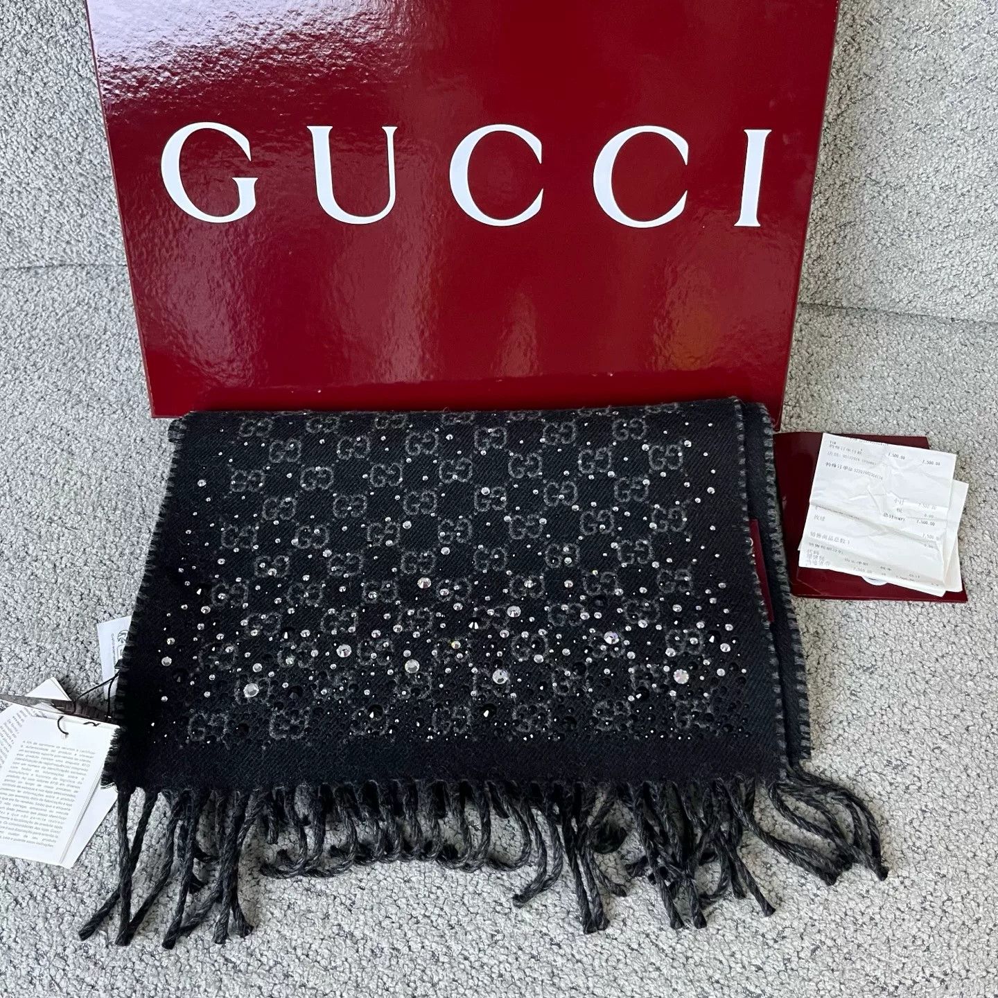 Gucci Gucci Fringe Trim Wool Scarf Size ONE SIZE - 1 Thumbnail