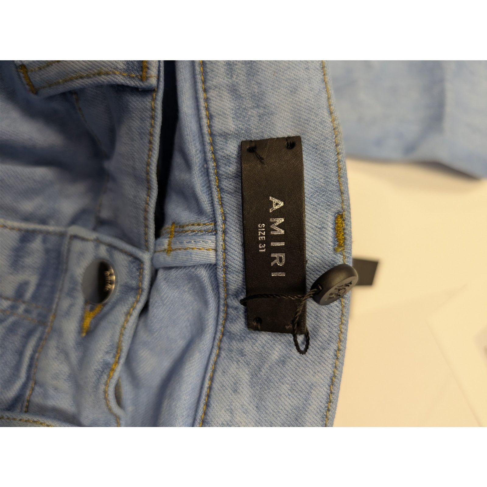 Amiri o1rshd1 Oversized Mesh Jeans in Ashley Blue Size US 31 - 18 Thumbnail