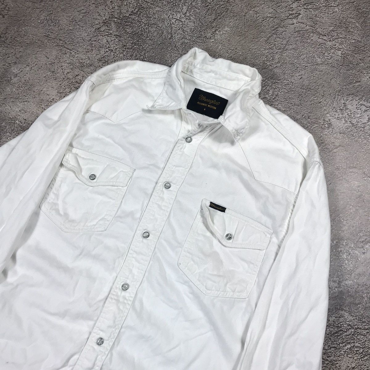 Vintage Vintage Wrangler Western Shirt Cream Workwear Streetwear M Size US M / EU 48-50 / 2 - 3 Thumbnail