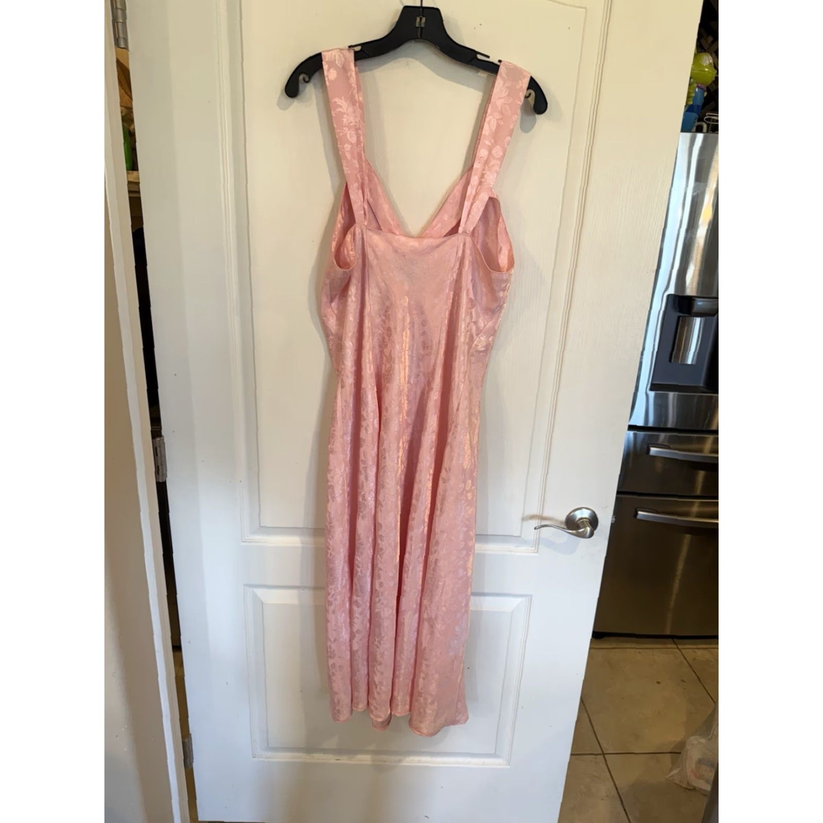 Vintage Morgan Taylor Womens Dress V-Neck Pink Satin Sleeveless Nightgown L Slip Pink Satin Nightgown Womens L Size L / US 10 / IT 46 - 5 Thumbnail