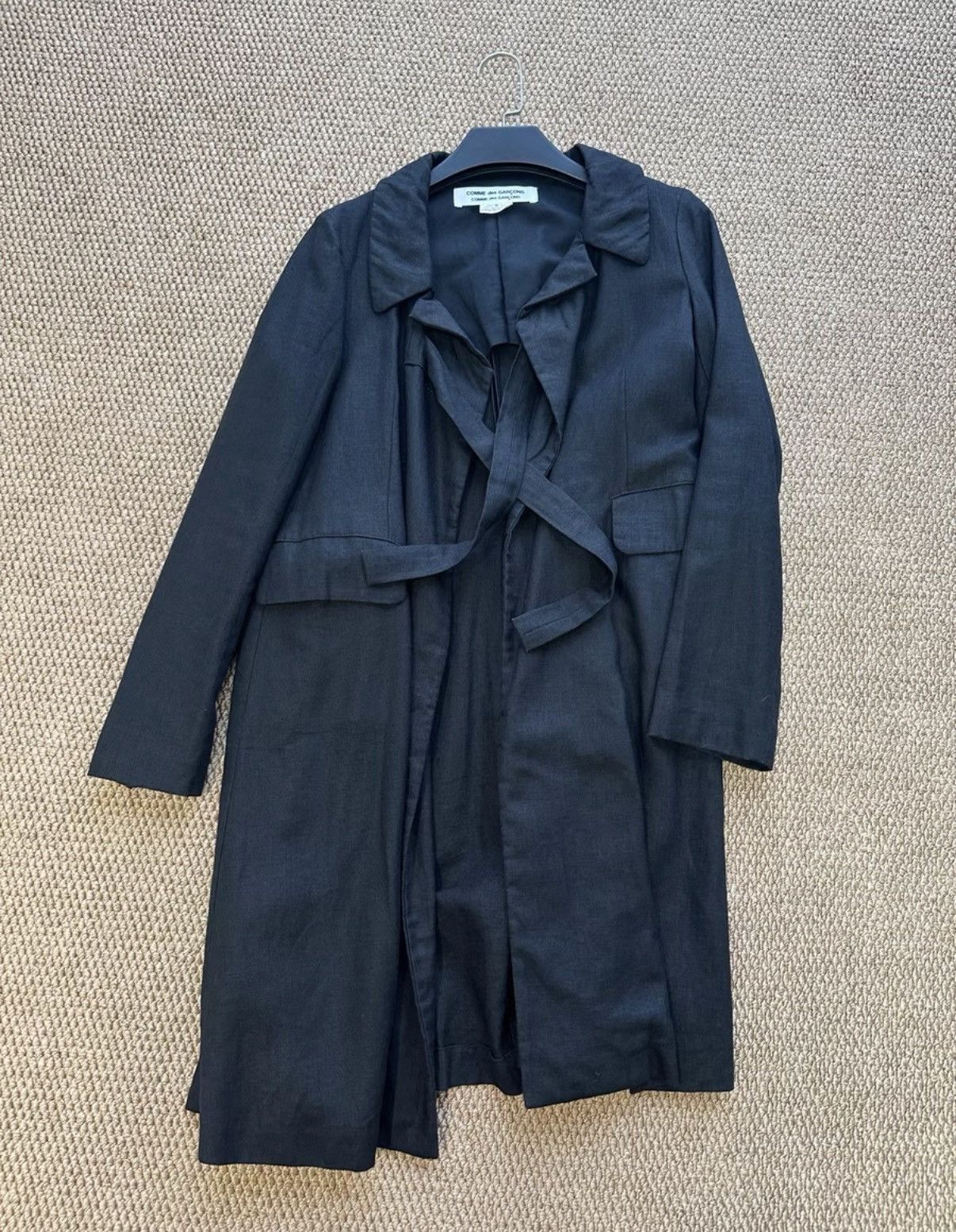 AD2003 comme des garçon denim trench / M Comme Des Garcons Trench Coat | Grailed