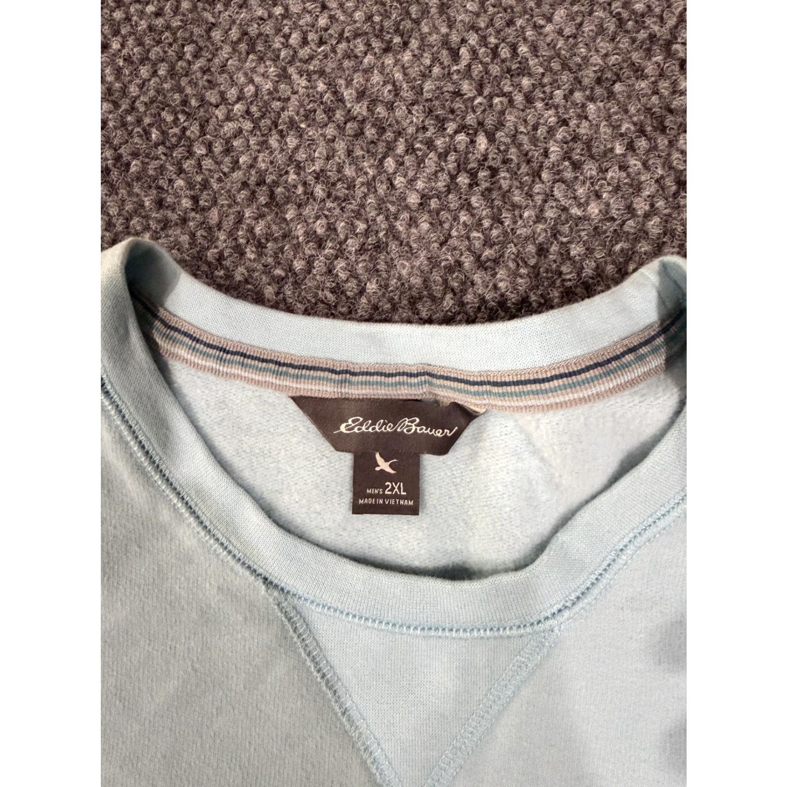 Eddie Bauer Eddie Bauer Sweatshirt Mens 2XL Light Blue Crewneck Fleece Pullover Logo Patch Crew Neck Rib Knit Cuffs & Hem Size US XXL / EU 58 / 5 - 4 Thumbnail