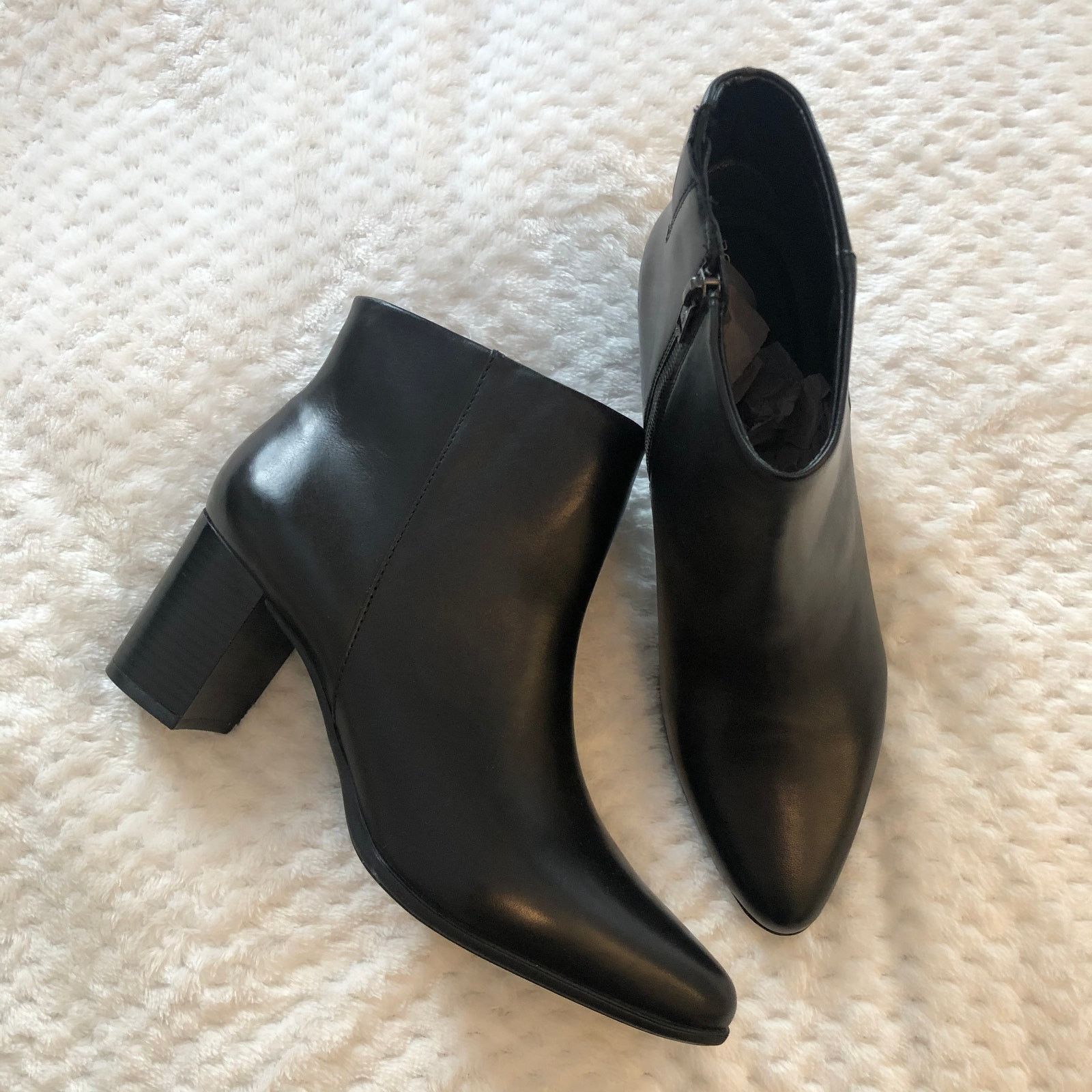 Rockport Rockport Black Camdyn Pointed-Toe Block Heel Booties Size US 10 / IT 40 - 8 Thumbnail