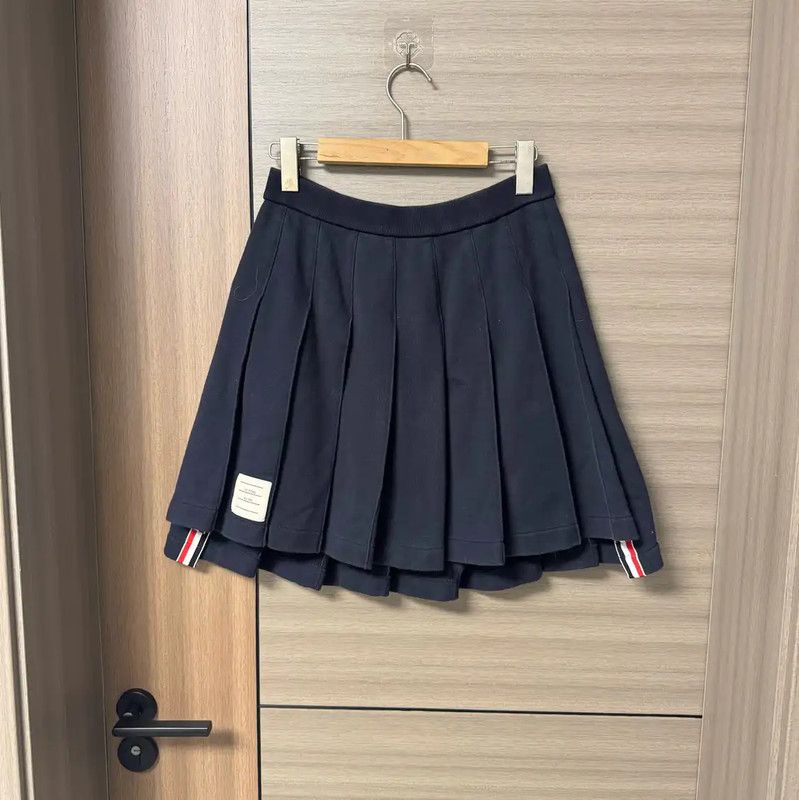 Thom Browne Thom Browne Blue Pleated Cotton Skirt 0089 Size 30" / US 8 / IT 44 - 1 Thumbnail