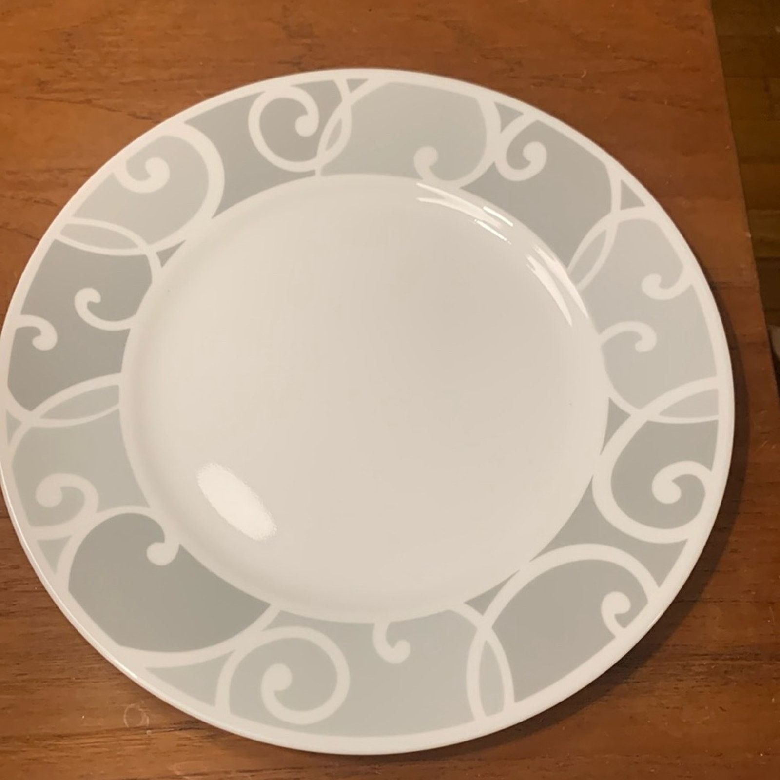 Vintage 8 Corelle Vitrelle modernist swirl dinnerplates Corningware Size ONE SIZE - 1 Thumbnail