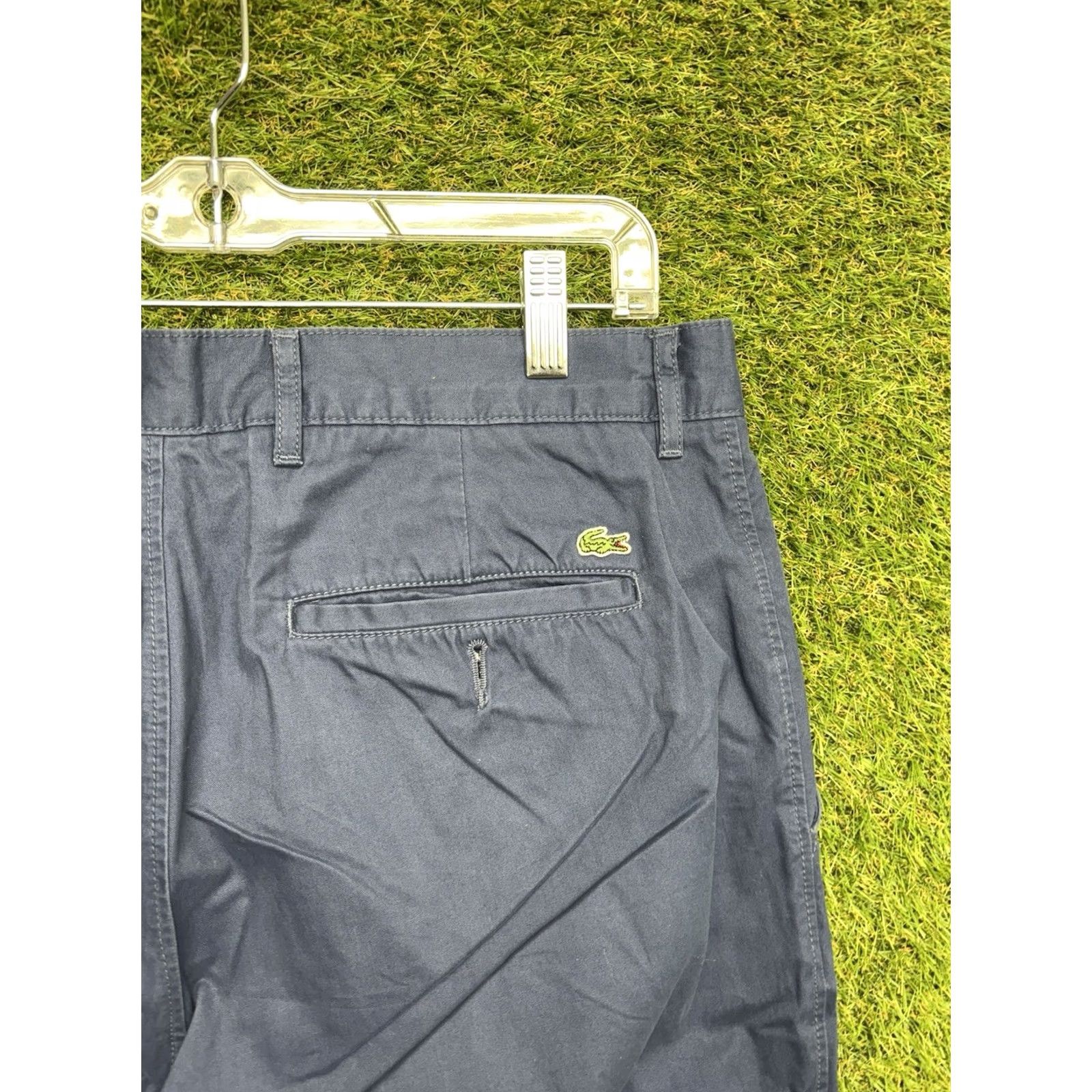 Lacoste Lacoste Slim Fit Blue Cotton Blend Pants Mens 34 Dress Pants Mid Rise 34x34 Zipper Button Logo Slimming Pockets Flat Front Straight Tailored Black? Size US 34 / EU 50 - 3 Thumbnail