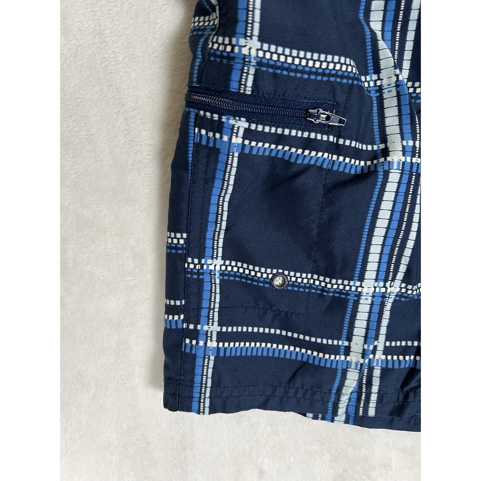 Nike Vintage Nike Swim Trunks Size 34 Blue Plaid Y2K Surf Size US 34 / EU 50 - 3 Thumbnail