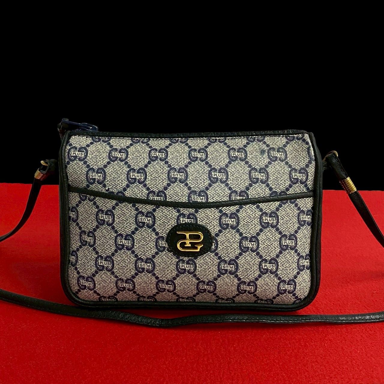 Gucci Gucci Old Gucci Plus Leather Pvc Shoulder Bag Leather Shoulder Bag in Blue, Women's