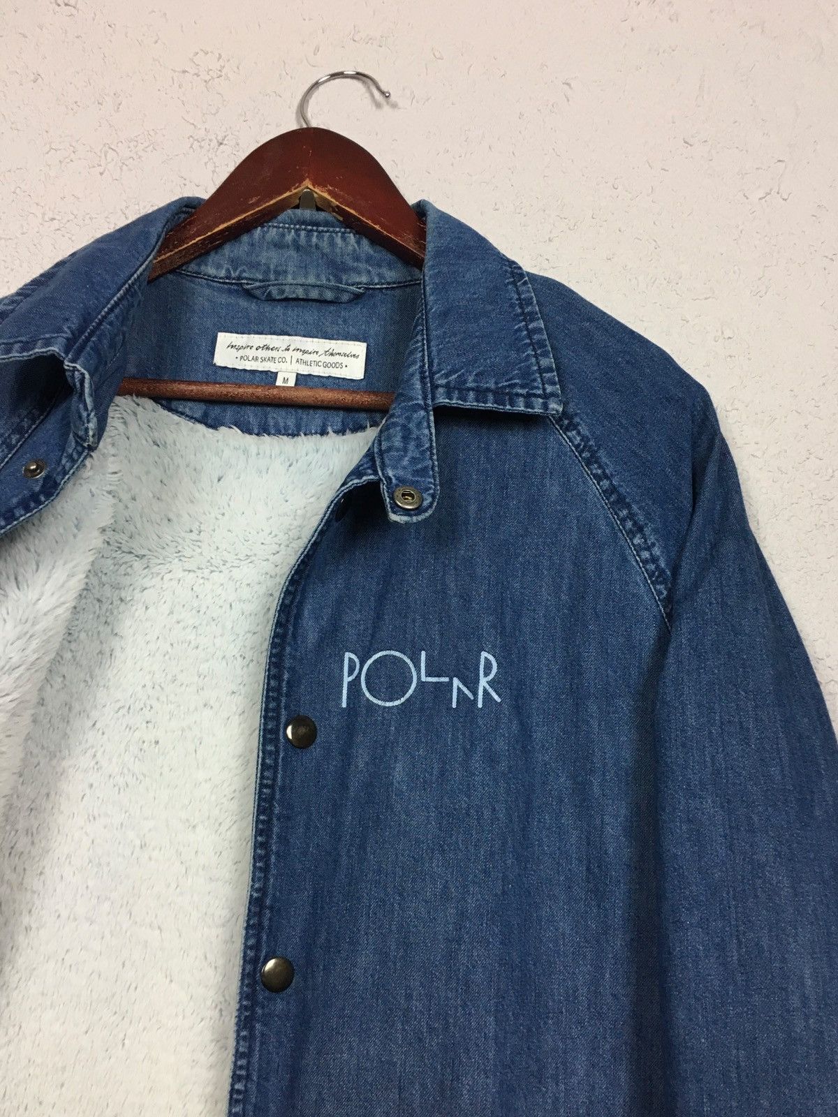 Polar Skate Co. × Vintage vintage jacket POLAR SKATE CO Stroke Logo Denim Coach Jacket Size US M / EU 48-50 / 2 - 7 Thumbnail