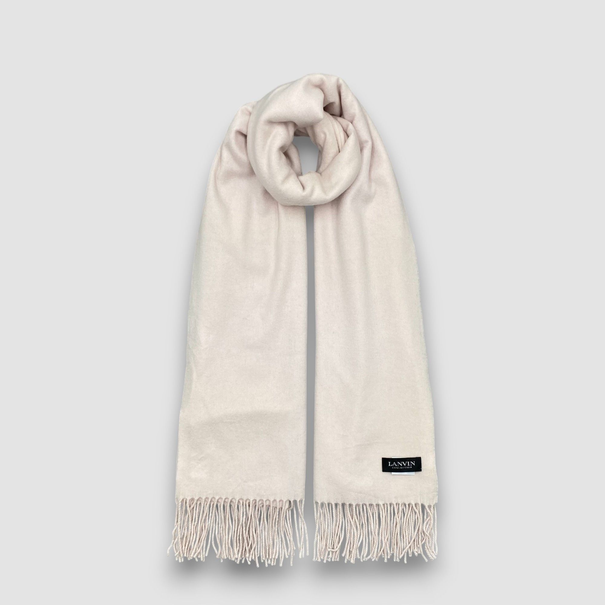Lanvin Vintage Lanvin Scarf Muffler Wool Cashmere Fringe Scarves Size ONE SIZE - 1 Thumbnail