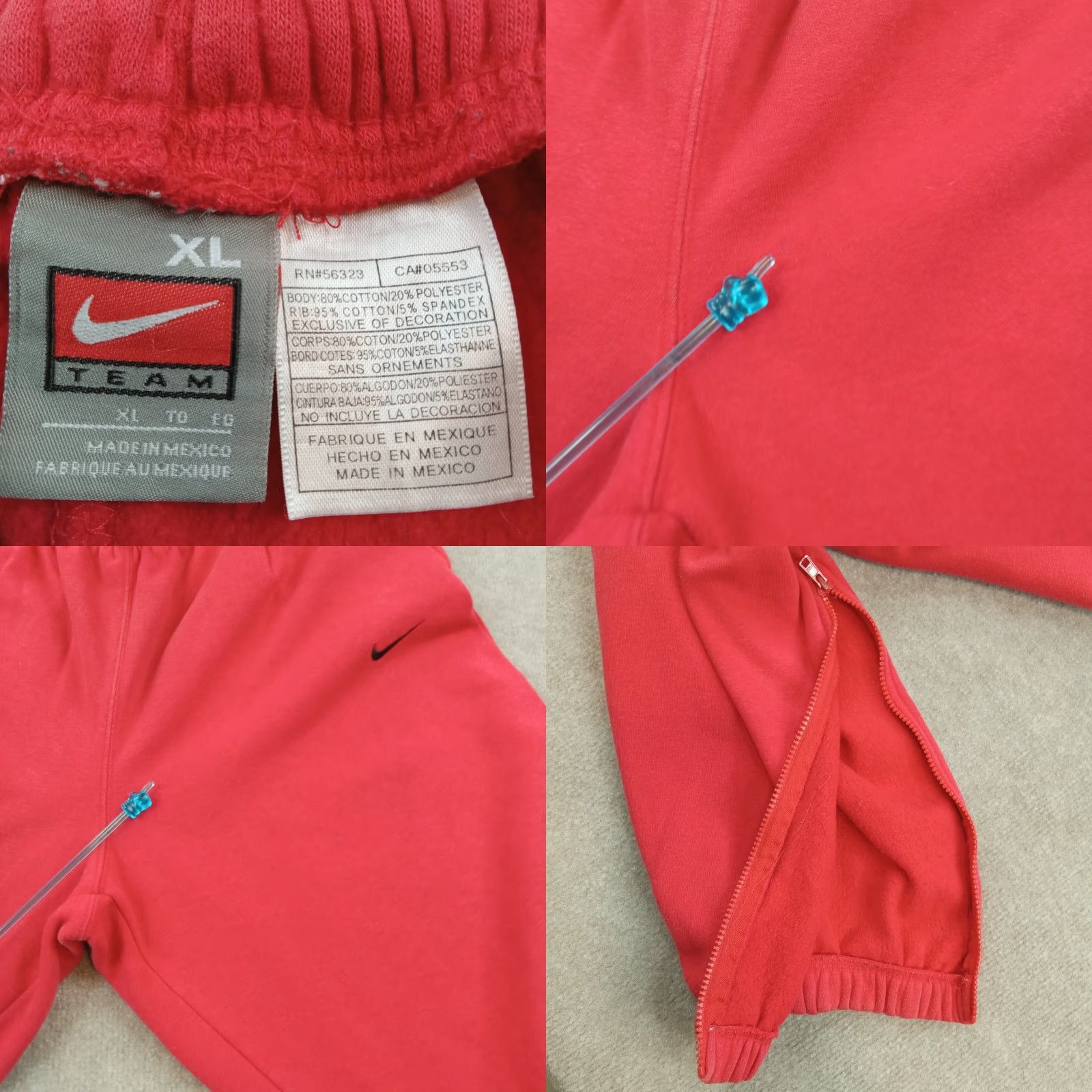Nike VINTAGE Nike Pants Mens Extra Large Red Track Pants Athletic Drawstring Pockets Size US 33 - 9 Thumbnail
