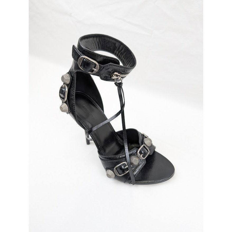 Balenciaga o1rshd1 Arena ABS Cagole Sandal H110 in Black/Aged Nikel Size US 7 / IT 37 - 3 Thumbnail