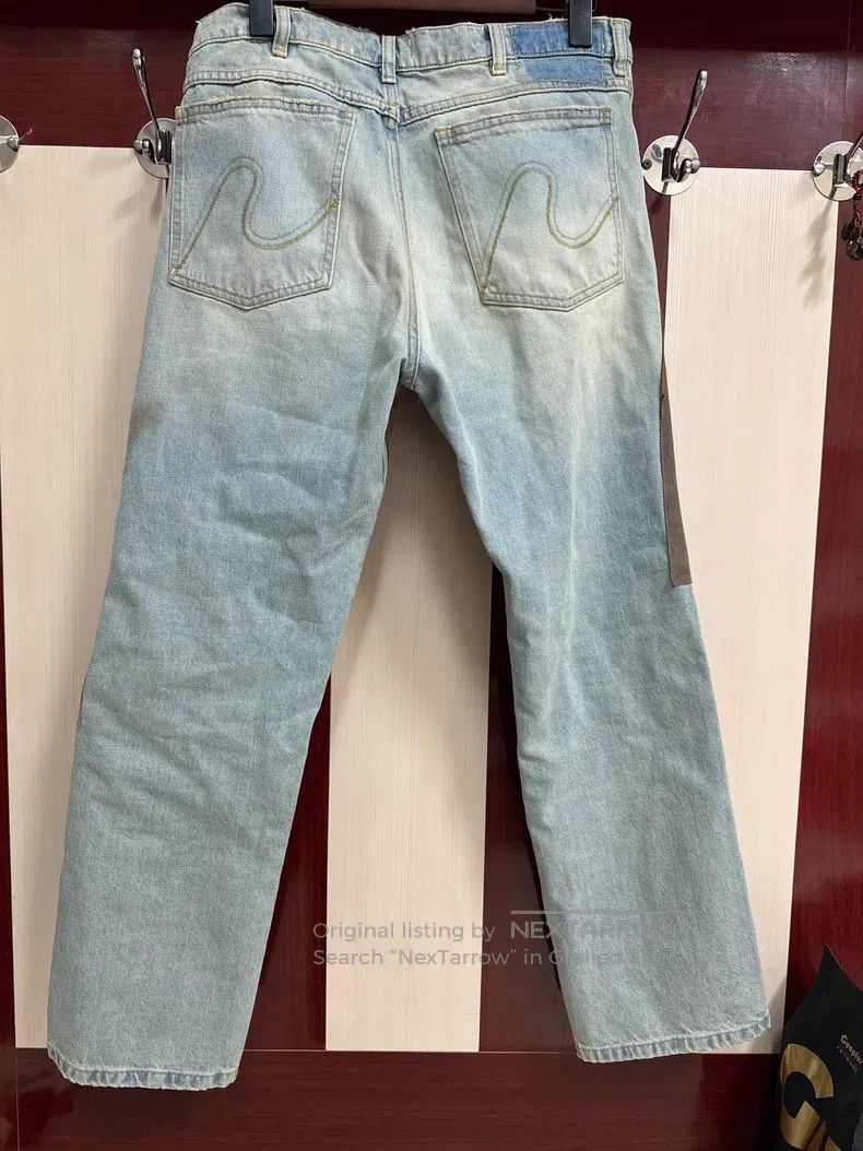 ERL ERL size L Patchwork denim pants, loose fit, straight leg, Size 26" / US 2 / IT 38 - 4 Thumbnail