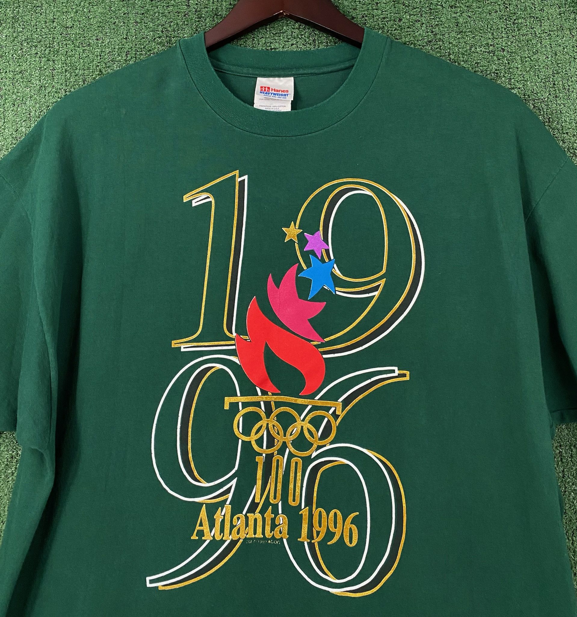 Hanes 1996 Atlanta Olympics Games Large Logo T-Shirt 2XL Size US XXL / EU 58 / 5 - 2 Thumbnail