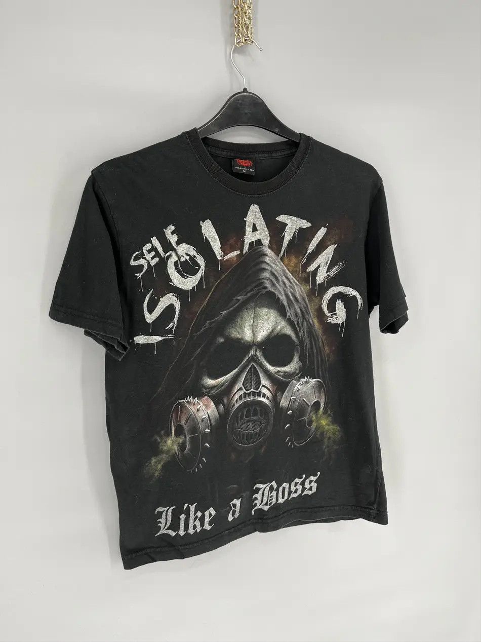 Band Tees × Vintage Vintage Y2K spiral skull like a boss lockdown 2020 Dead Face Size US M / EU 48-50 / 2 - 10 Thumbnail