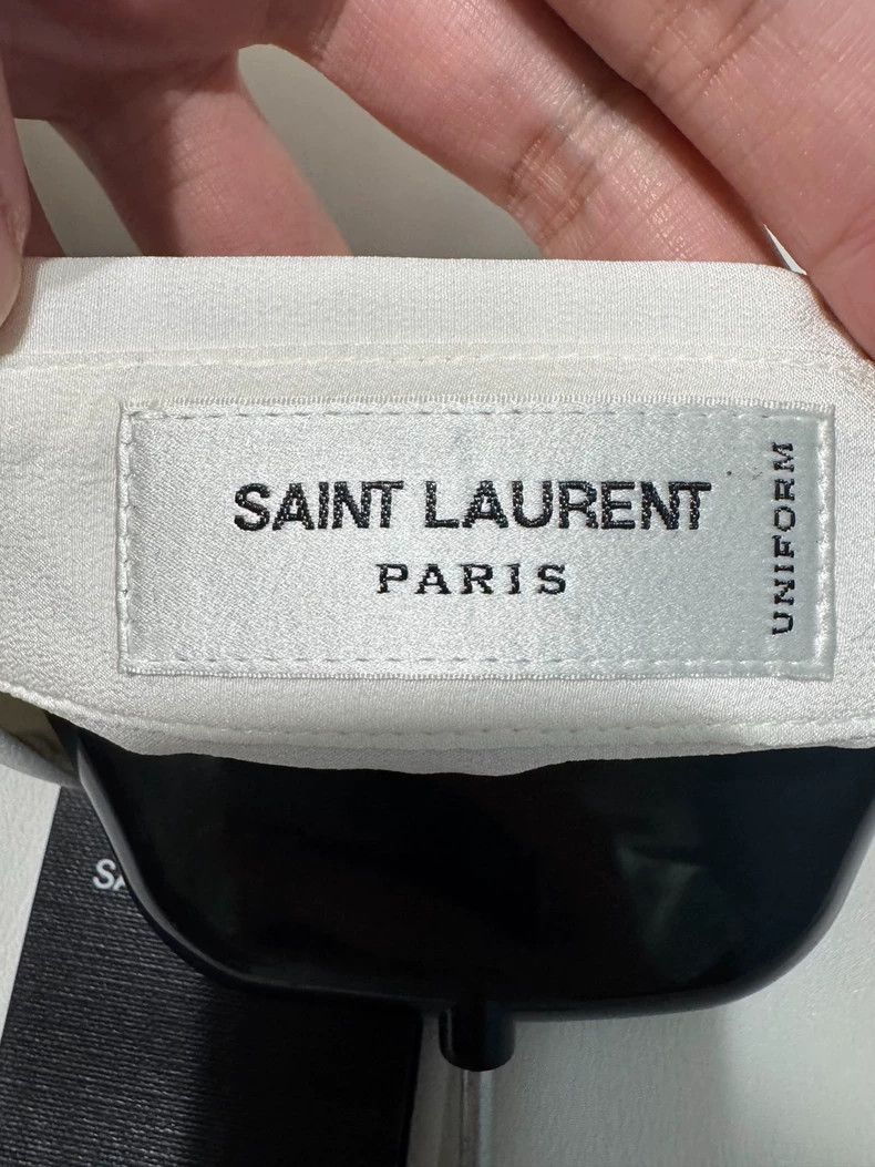 Yves Saint Laurent saint laurent Pure White Women's Silk Shirt 2503-Nextarrow Size XS / US 0-2 / IT 36-38 - 3 Thumbnail