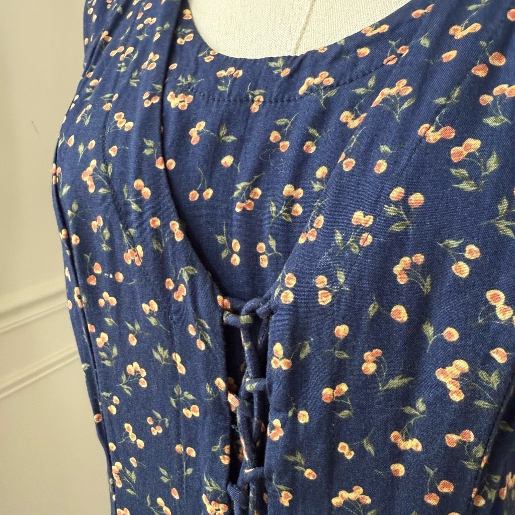 Vintage Vintage 90s Cristin Steven’s Calico Lace Front Prairie Dress L Size L / US 10 / IT 46 - 3 Thumbnail