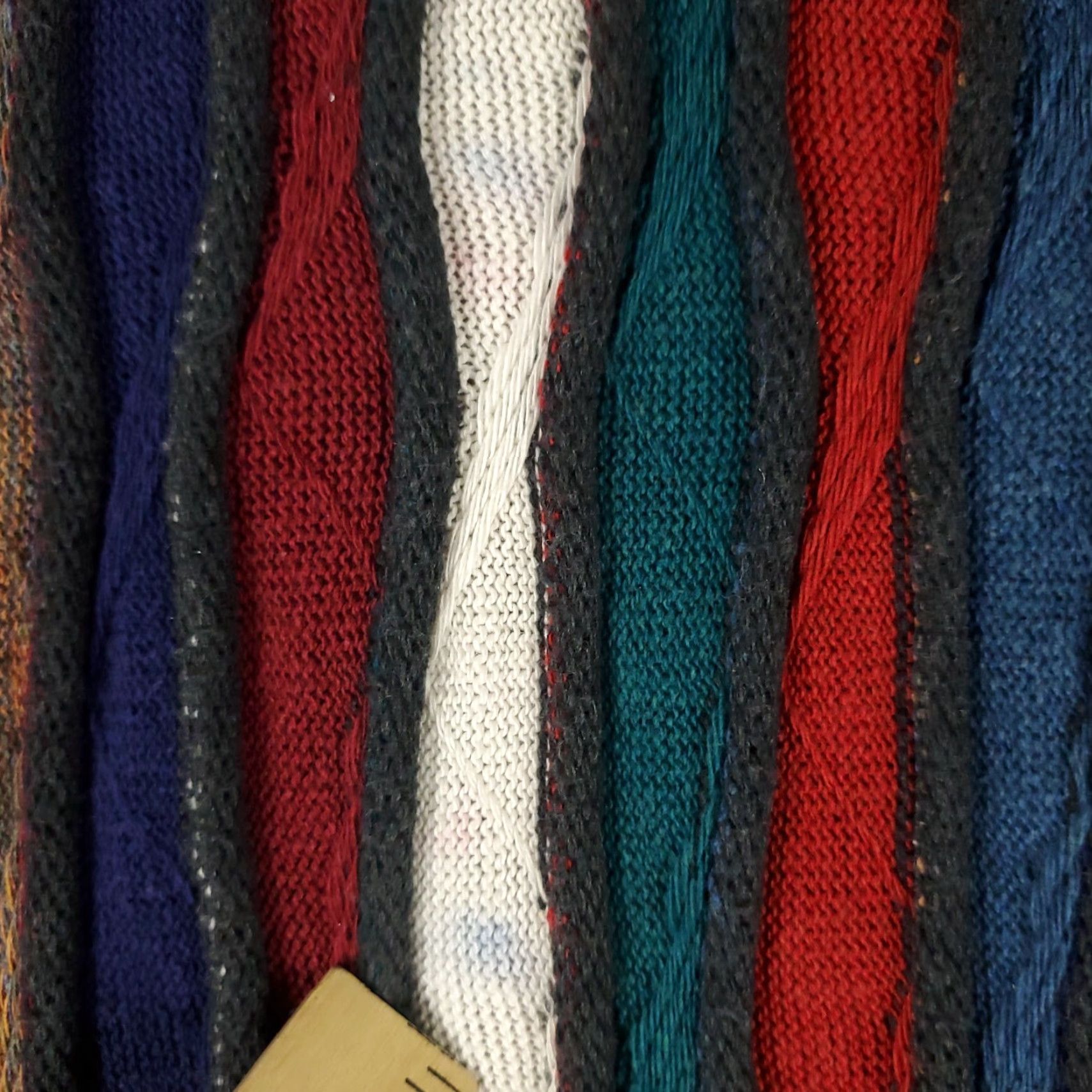 Alfani VINTAGE Alfani Sweater Mens Large Red Blue Stripe 3D Knit Pullover Size US L / EU 52-54 / 3 - 3 Thumbnail