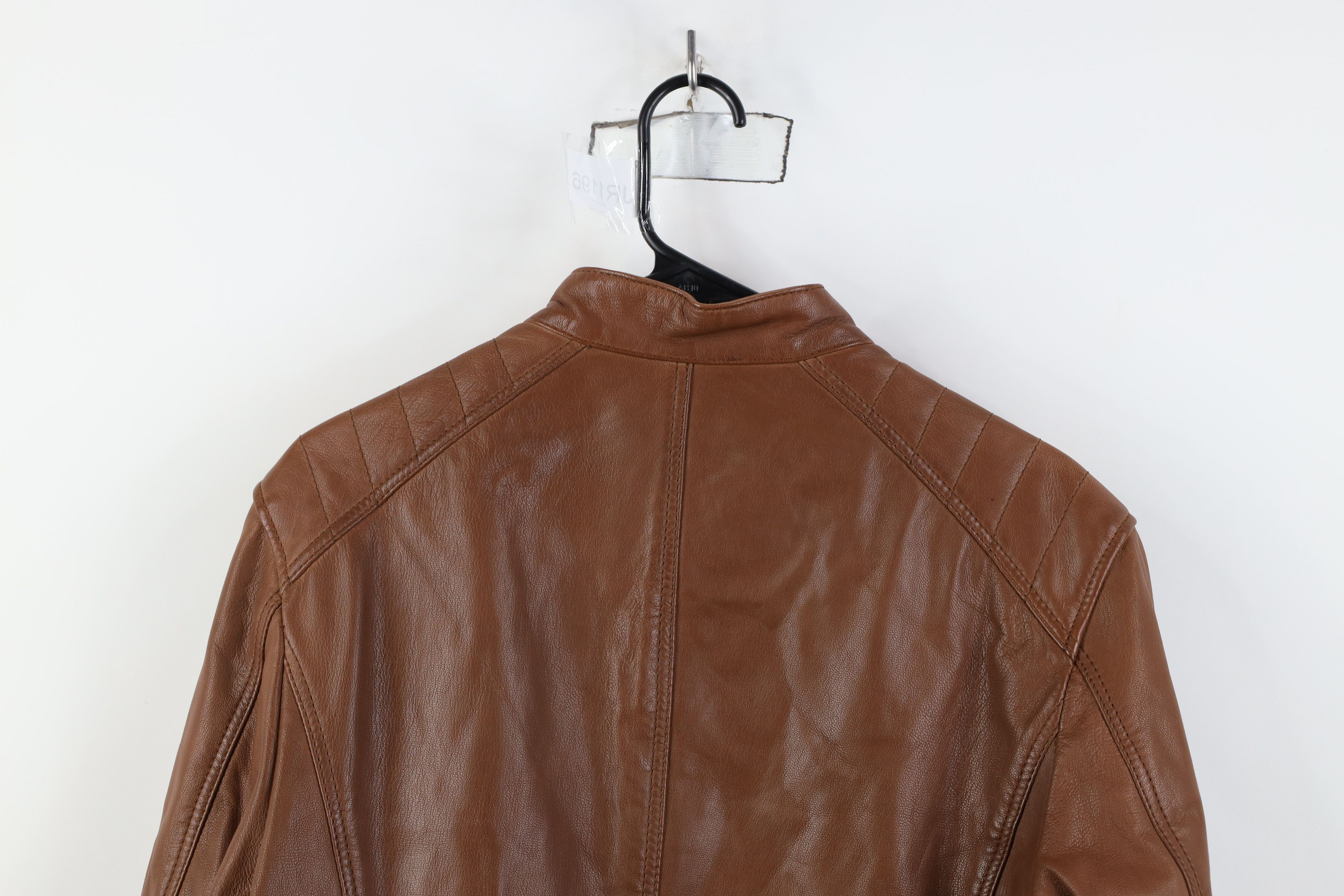 Cole Haan Cole Haan Full Zip Cafe Racer Bomber Jacket Cognac Brown Size US S / EU 44-46 / 1 - 14 Thumbnail