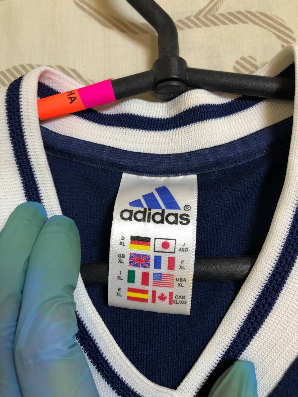 Adidas Rare Vintage Adidas Jersey V Neck Shirt Blue Size US XL / EU 56 / 4 - 2 Thumbnail