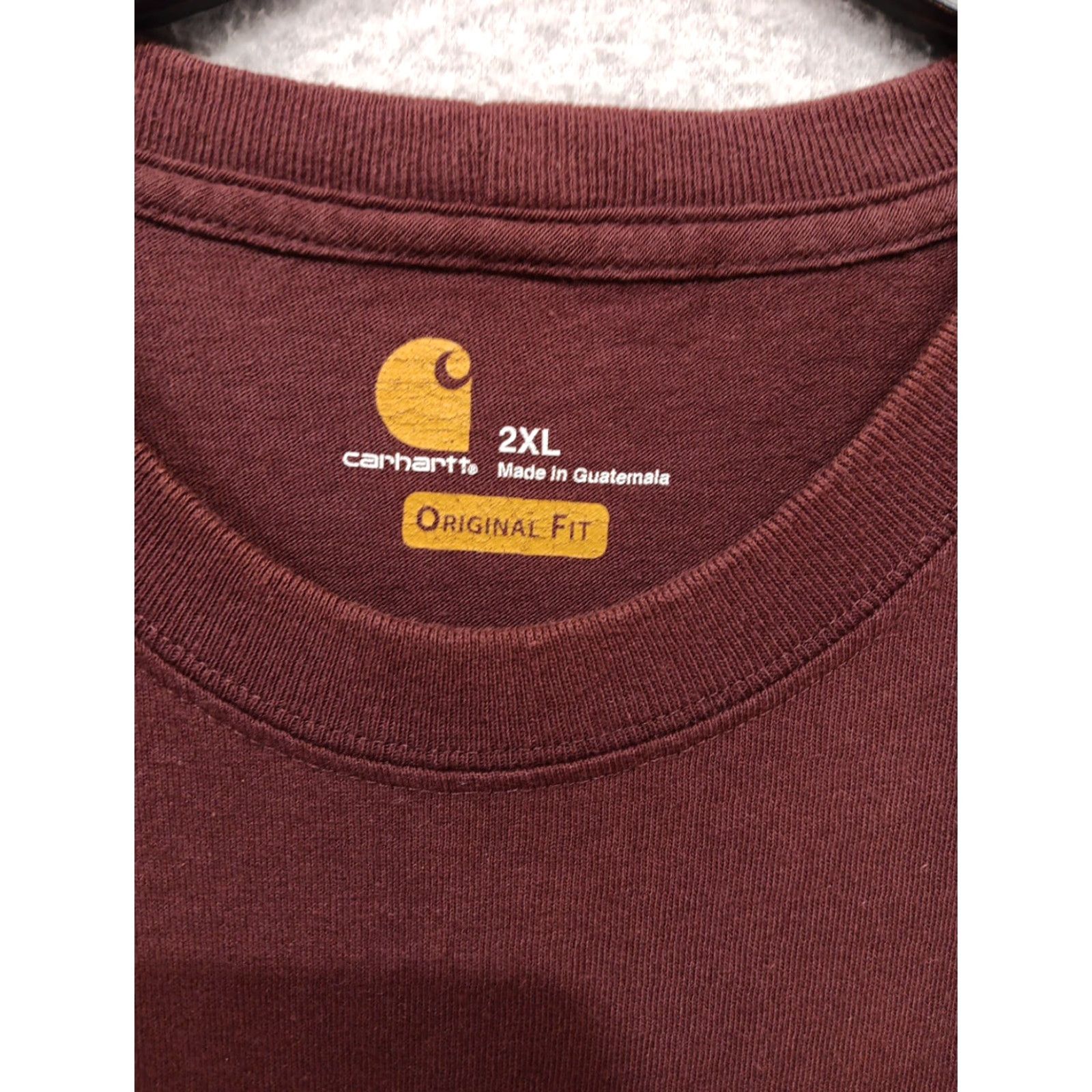 Carhartt Carhartt T-shirt Mens 2XL Tall Maroon Original Fit Long Sleeve Pullover Size US XXL / EU 58 / 5 - 4 Thumbnail