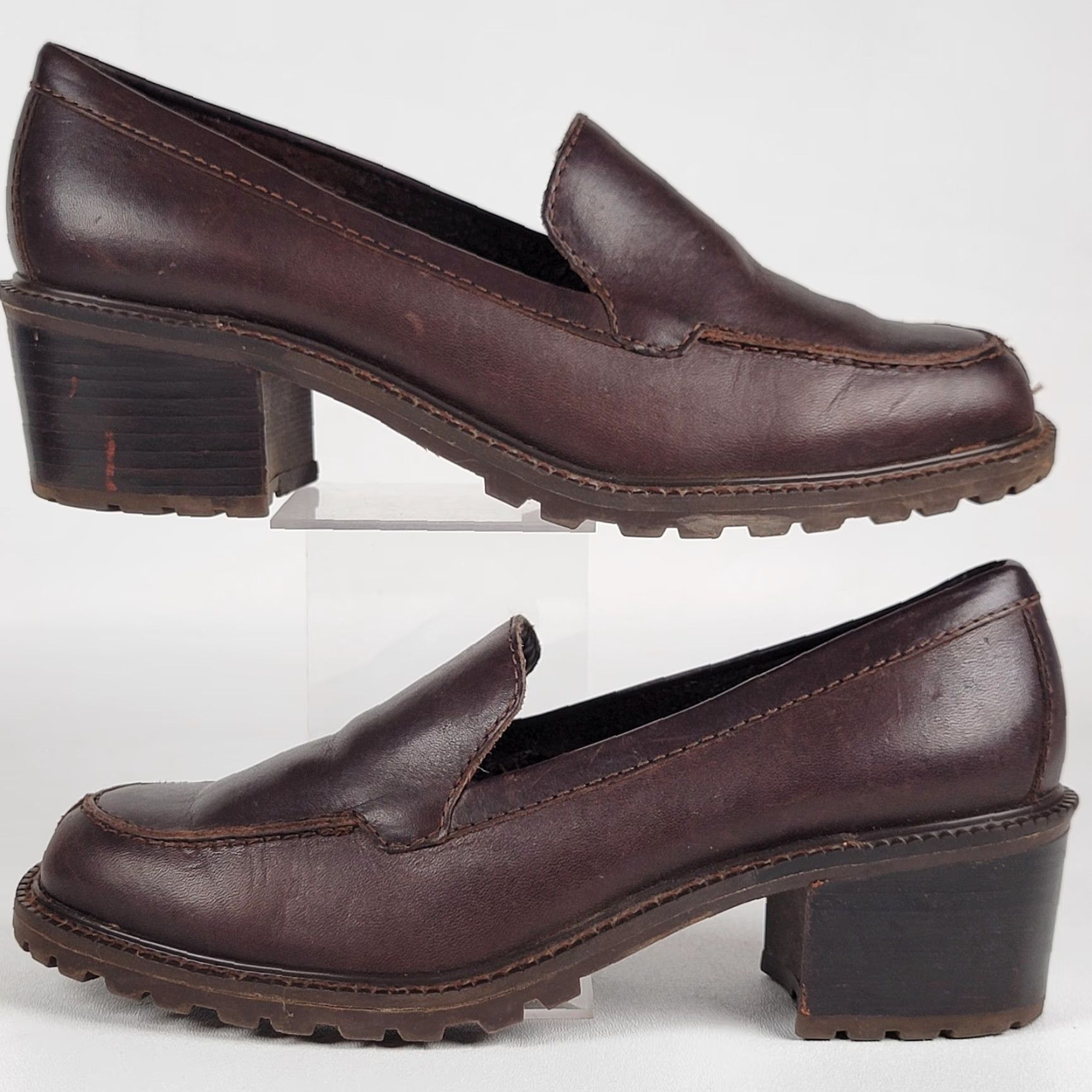 Nine West VINTAGE Nine West Brown Leather Penny Loafers Women Closed Toe Slip On Penny Loafers Size 8M Brown Leather Heeled Penny Loafers Women Size US 6 / IT 36 - 5 Thumbnail