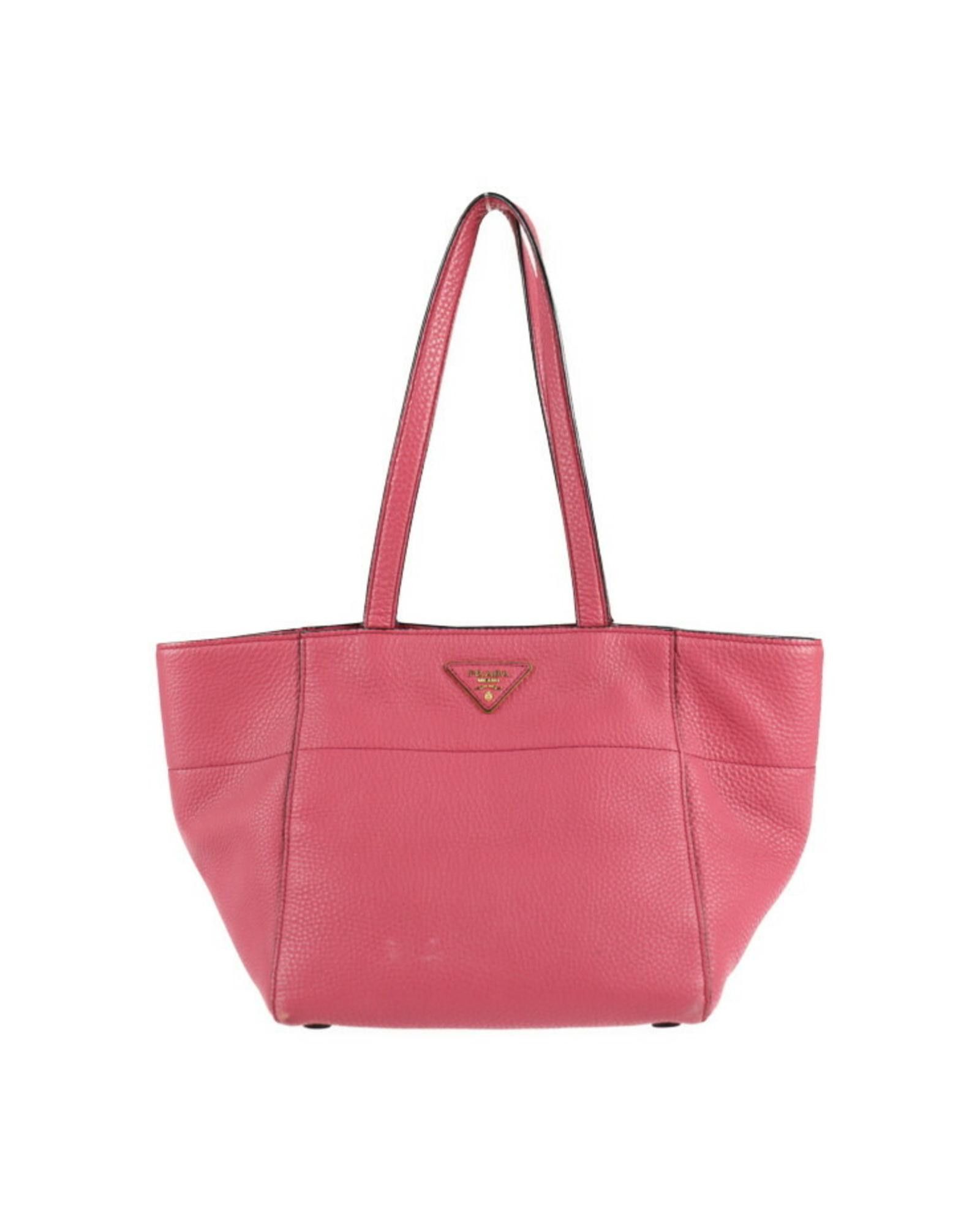 image of Pink Leather Prada Cabas Handbag, Women's