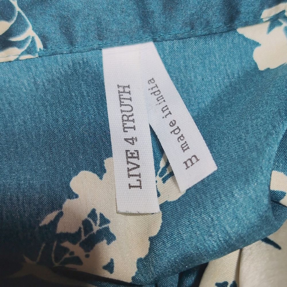 Other Live 4 Truth Sz M Blue Wrap Around Halter Top Satin Floral Size M / US 6-8 / IT 42-44 - 4 Thumbnail