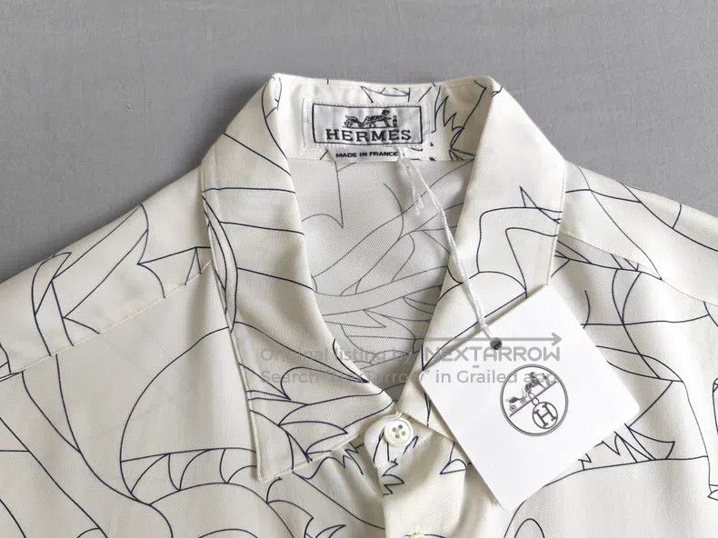 Hermes Hermes size 40 Silk shirt, 100% mulberry silk fabric, drago Size US XXS / EU 40 - 3 Thumbnail