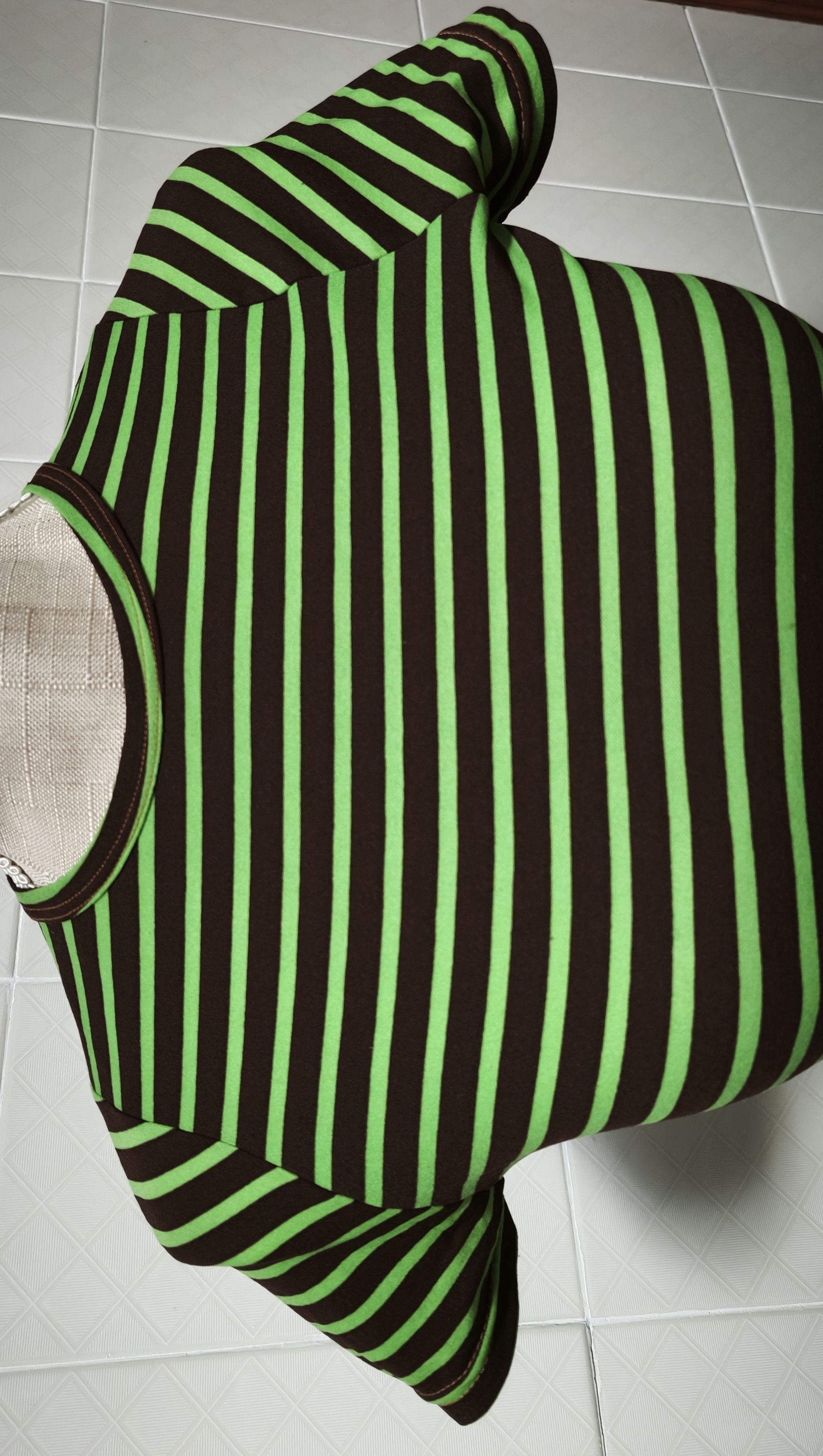 Jean Paul Gaultier Year: 1997 - Green and dark Brown stripes top Size S / US 4 / IT 40 - 2 Thumbnail