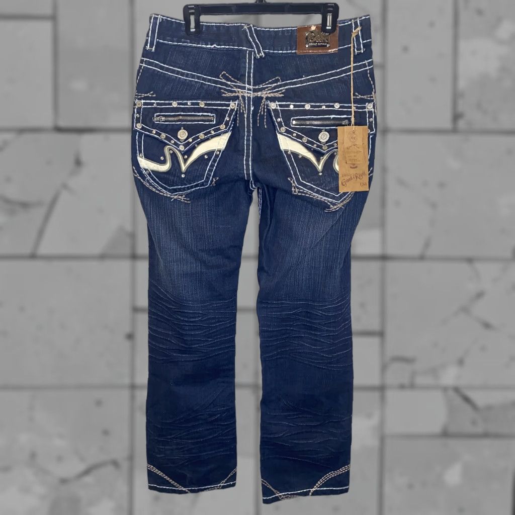 Vintage Grand Royale USA Mens Dark Wash Denim Jeans Size 36x32 Regular Fit Zip Fly Blue NWT Size US 36 / EU 52 - 1 Thumbnail