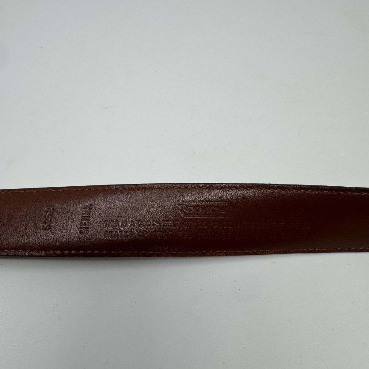 Coach Coach 5952 Sienna Brown Leather Brass Buckle Belt Men's 40 Size 40 - 10 Thumbnail