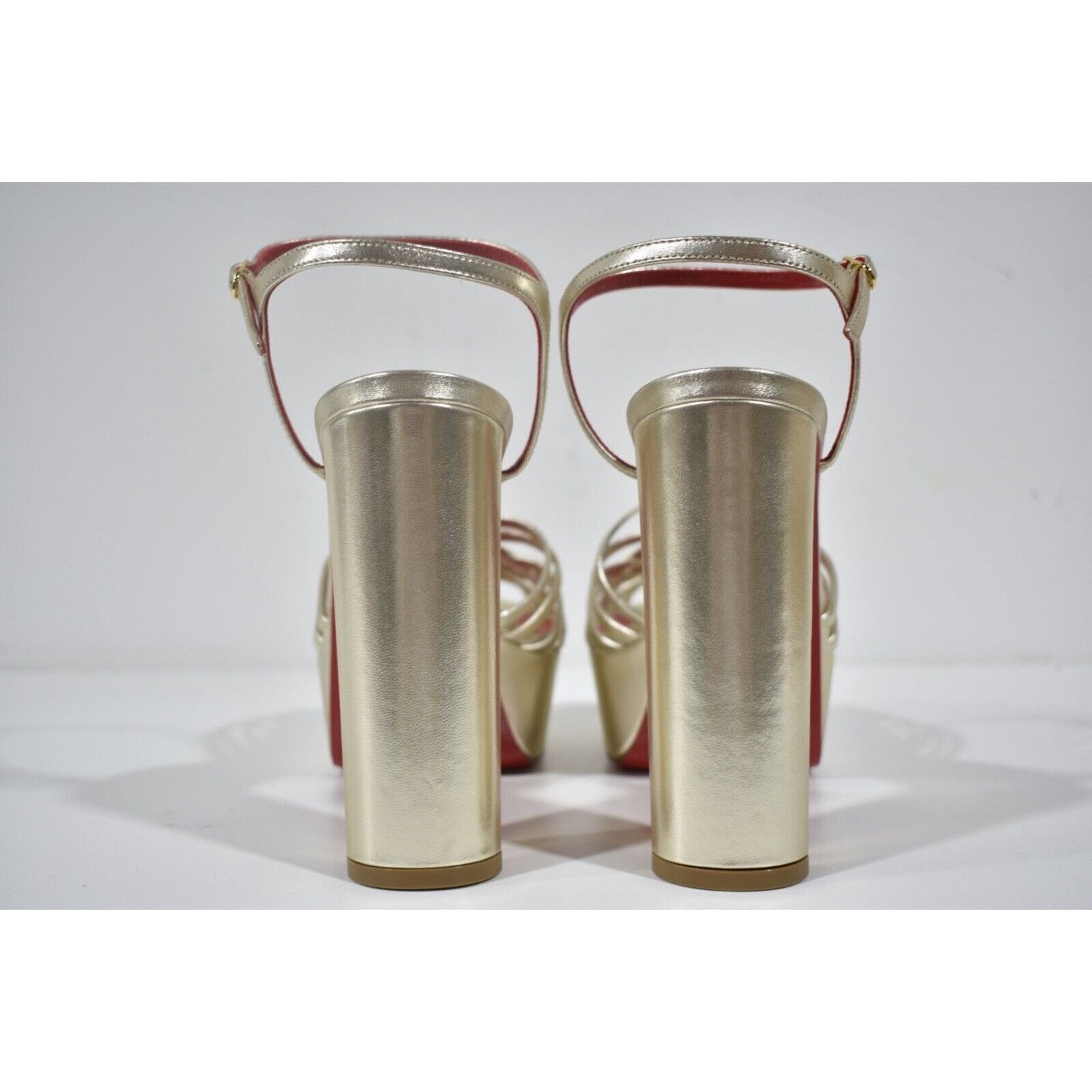 Christian Louboutin Coluna Girl 130 Gold Platform Block Heel Sandal Pump 40 Size US 10 / IT 40 - 10 Thumbnail