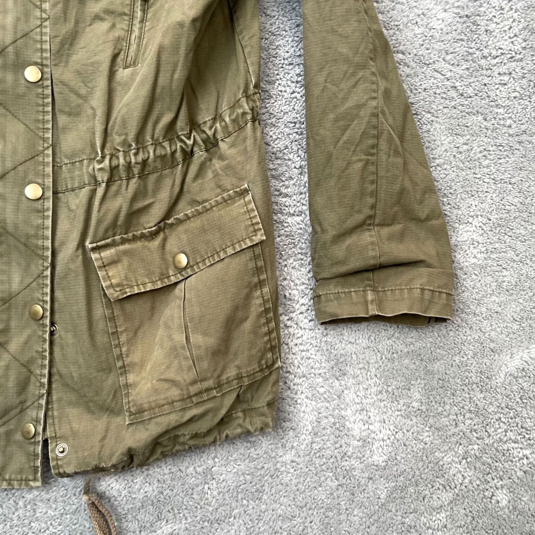 Banana Republic Banana Republic Jacket Womens Medium Green Military Coat Army Canvas Military Jacket Vertical Zip Pockets Regular Fit Size M / US 6-8 / IT 42-44 - 2 Thumbnail