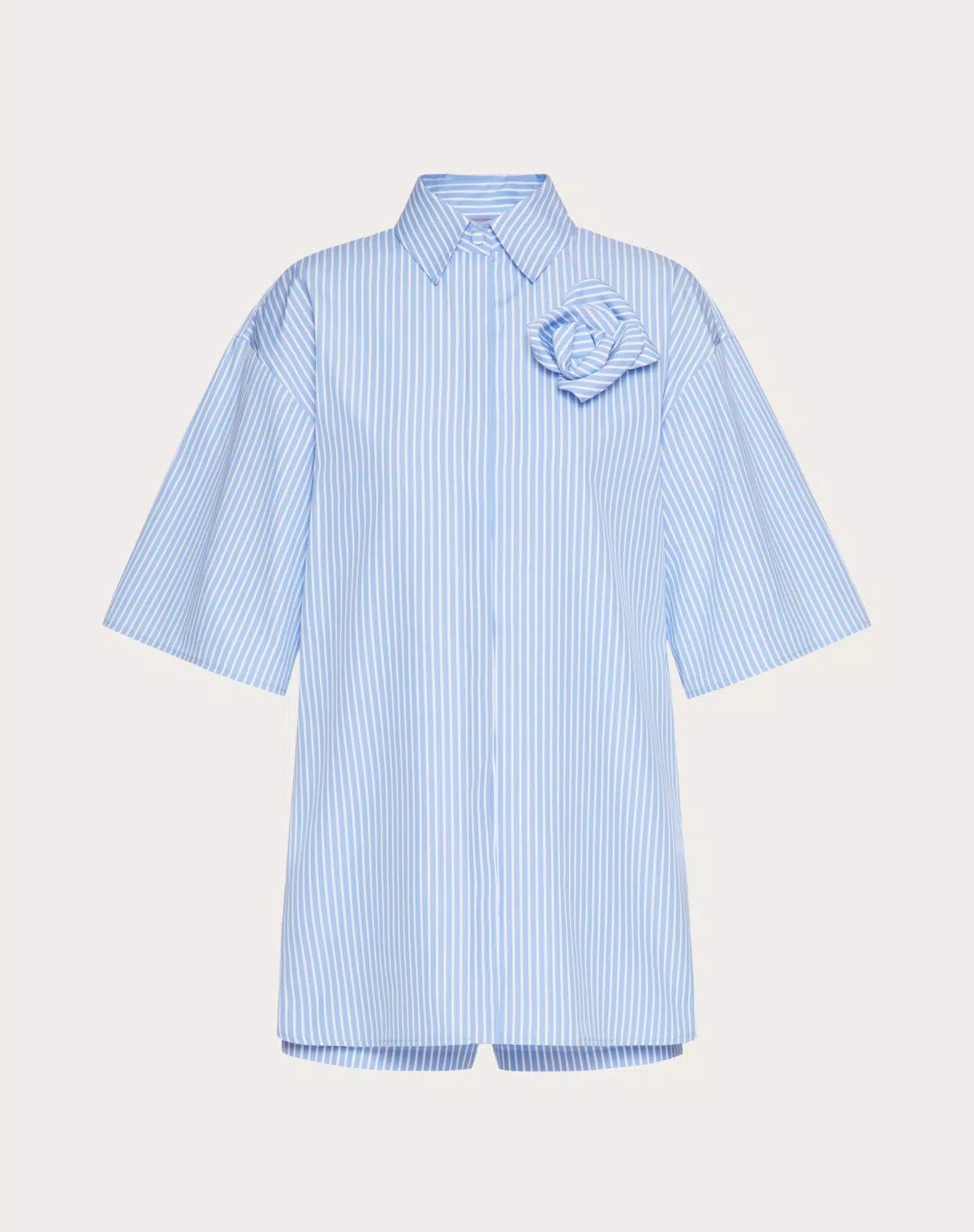 Valentino o1s1wg110625 Classic Stripe Popeline Jumpsuit in Blue/White Size 26" / US 2 / IT 38 - 1 Thumbnail