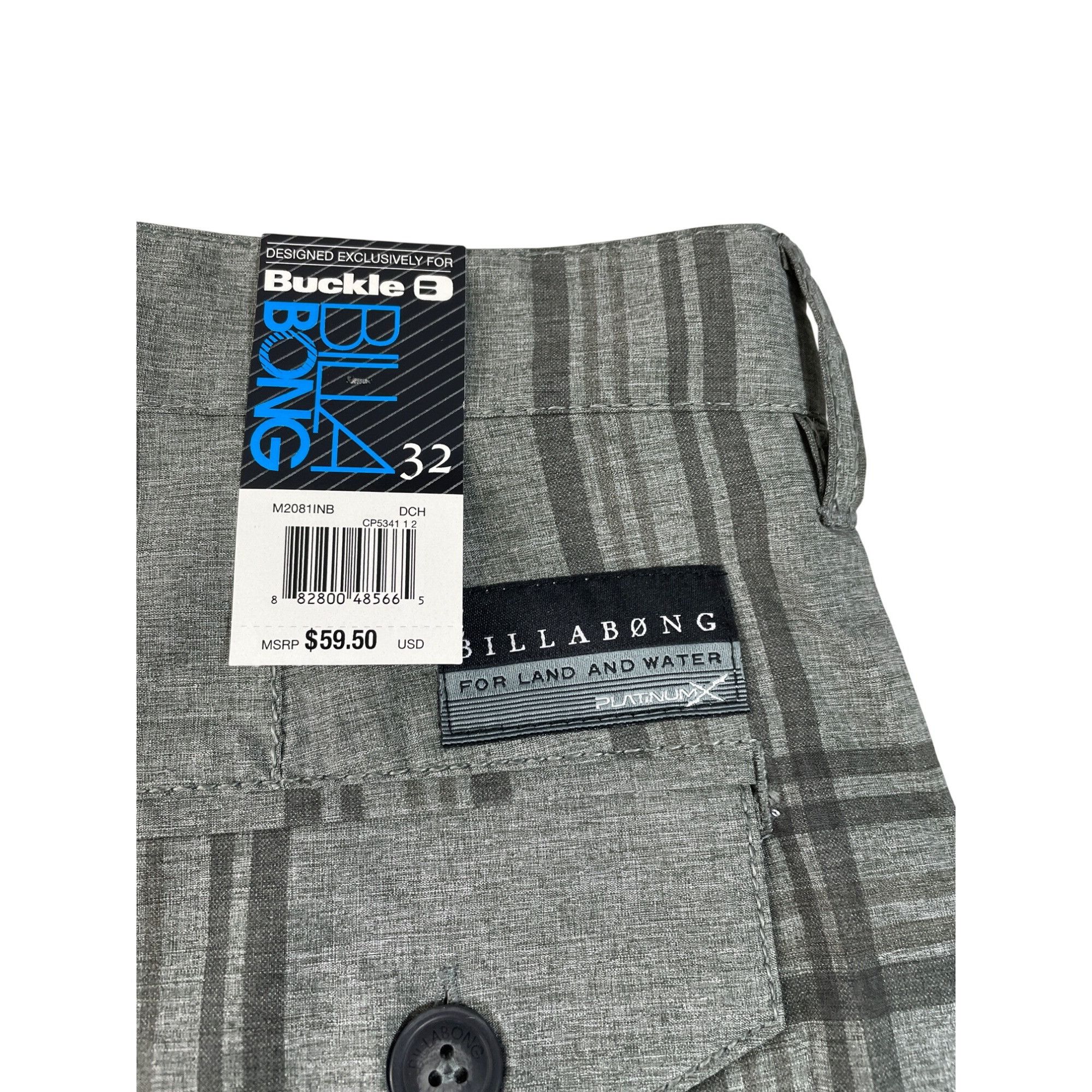 Billabong Billabong Mens submersible X Stretch gray plaid shorts size Size US 32 / EU 48 - 11 Thumbnail