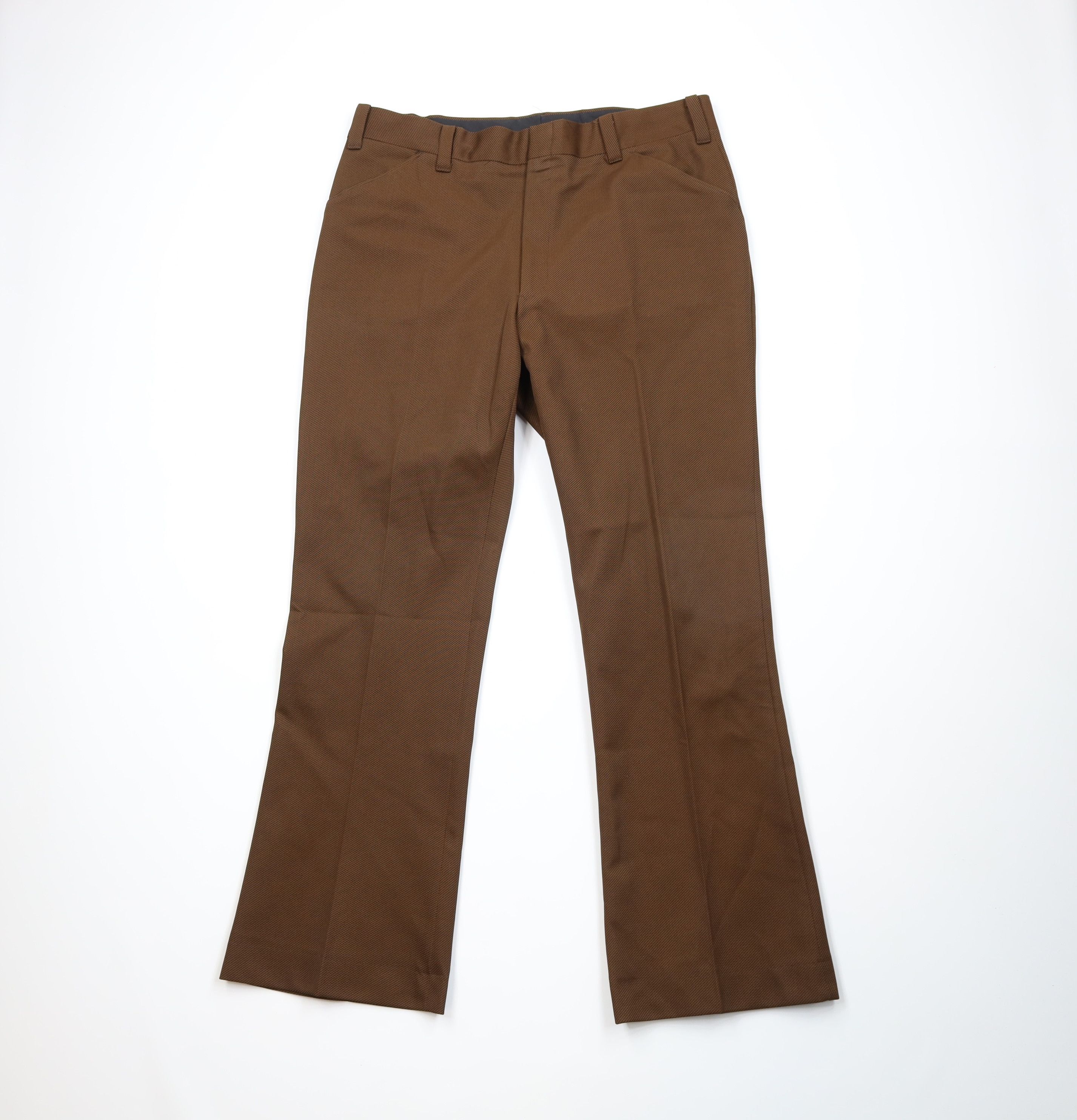 Vintage Vintage 70s Streetwear Bell Bottoms Chino Pants Brown USA Size US 38 / EU 54 - 1 Thumbnail