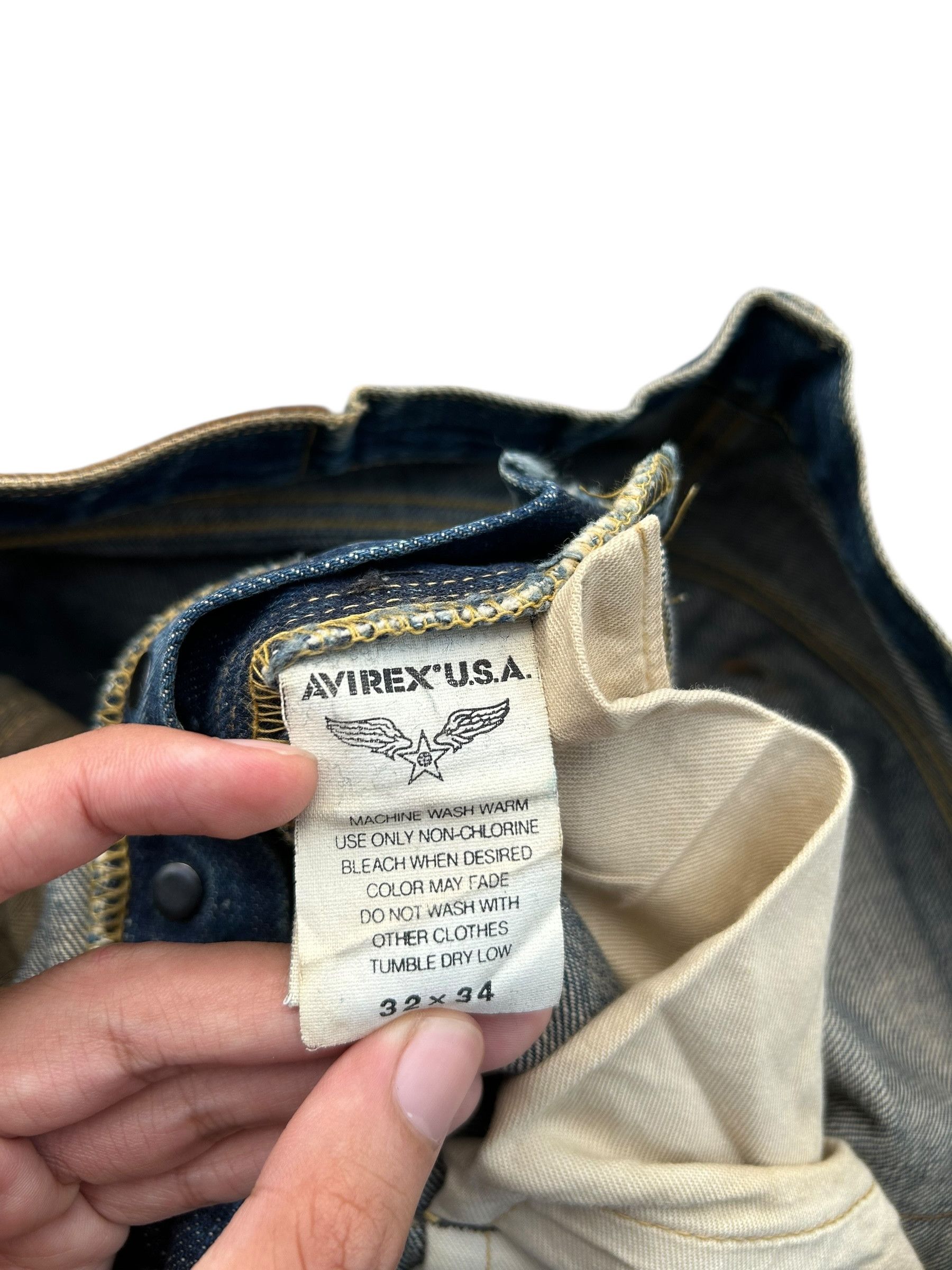 Avirex × Kapital × Vintage Vintage Avirex Selvedge Button 13star Distressed Denim Jeans Size US 31 - 10 Thumbnail
